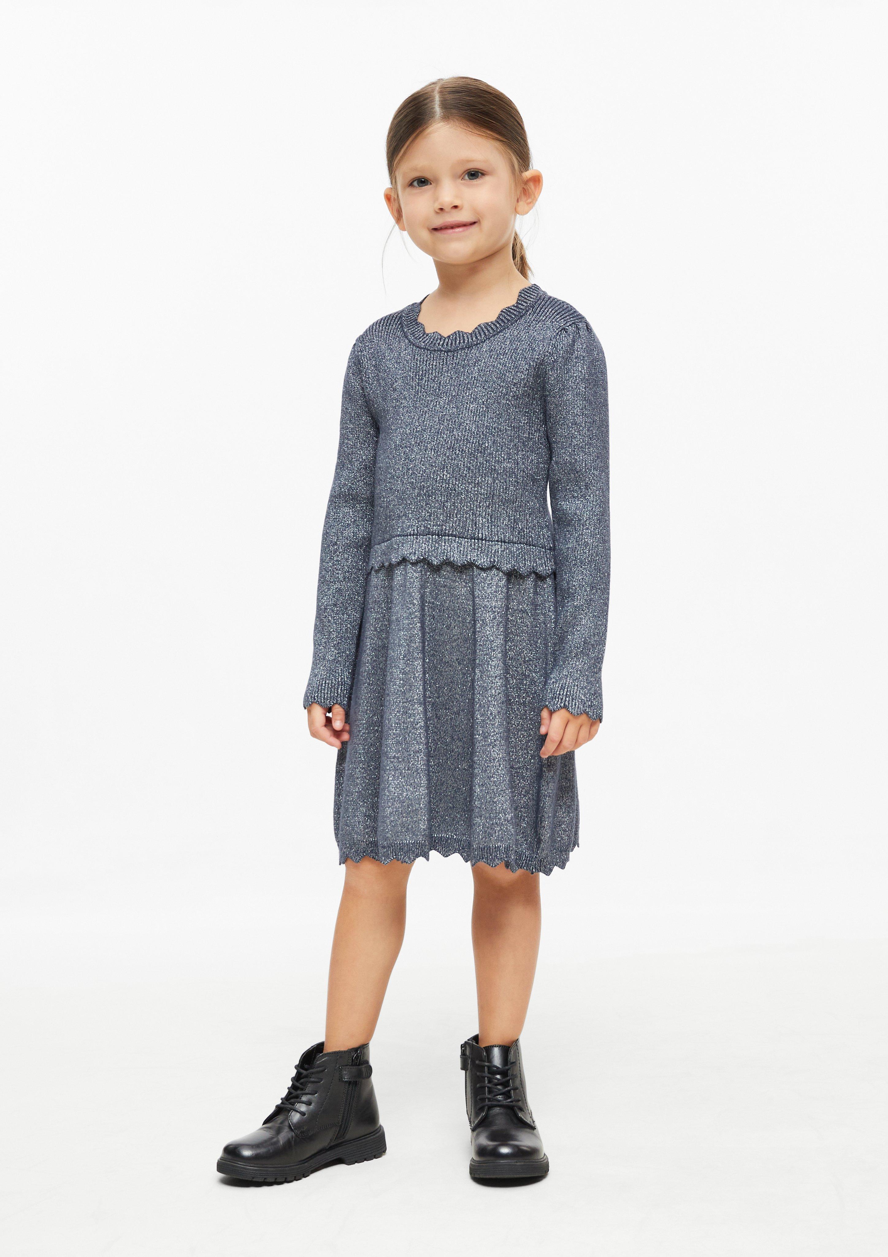 Kids Short dress with glittery thread in blue by s.Oliver