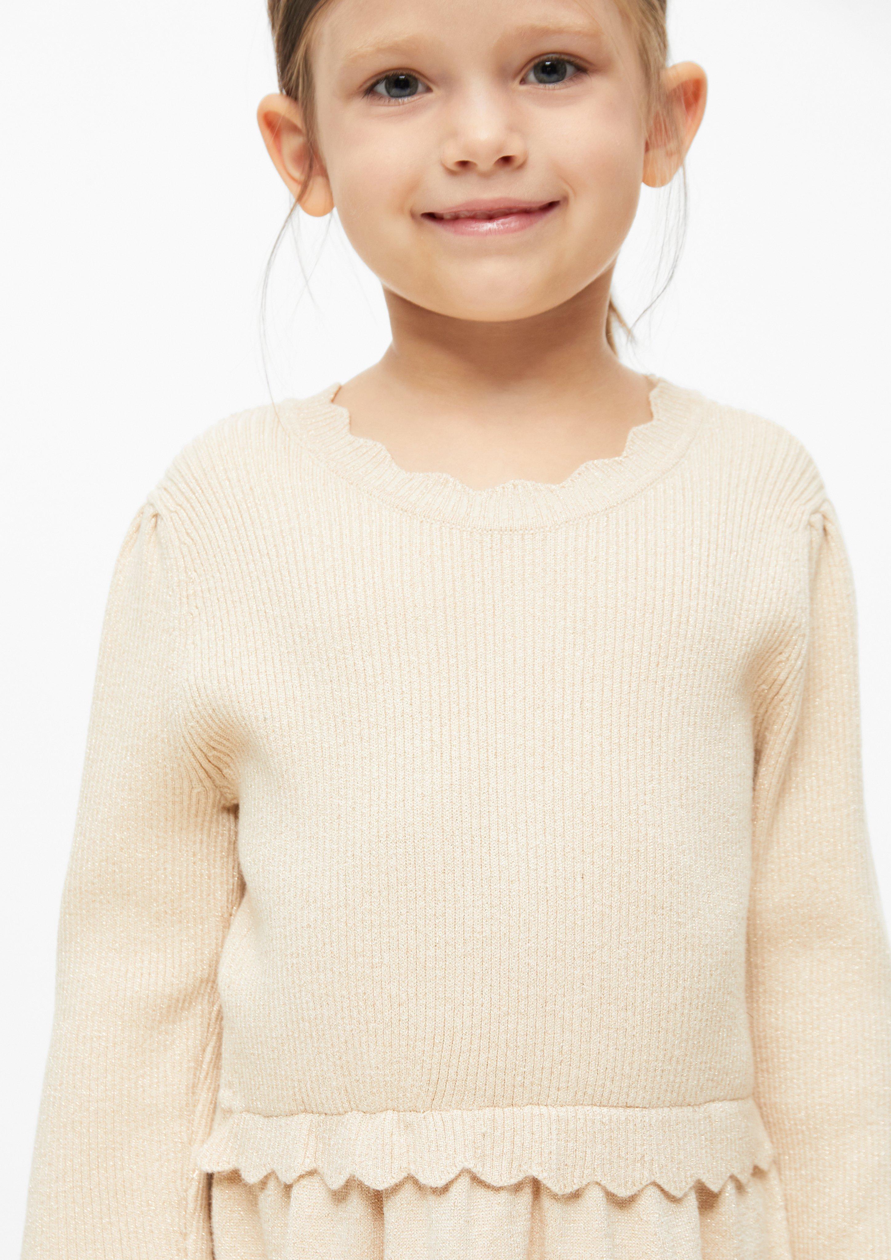 Kinder Kurzes Kleid mit Glitzergarn in beige von s.Oliver
