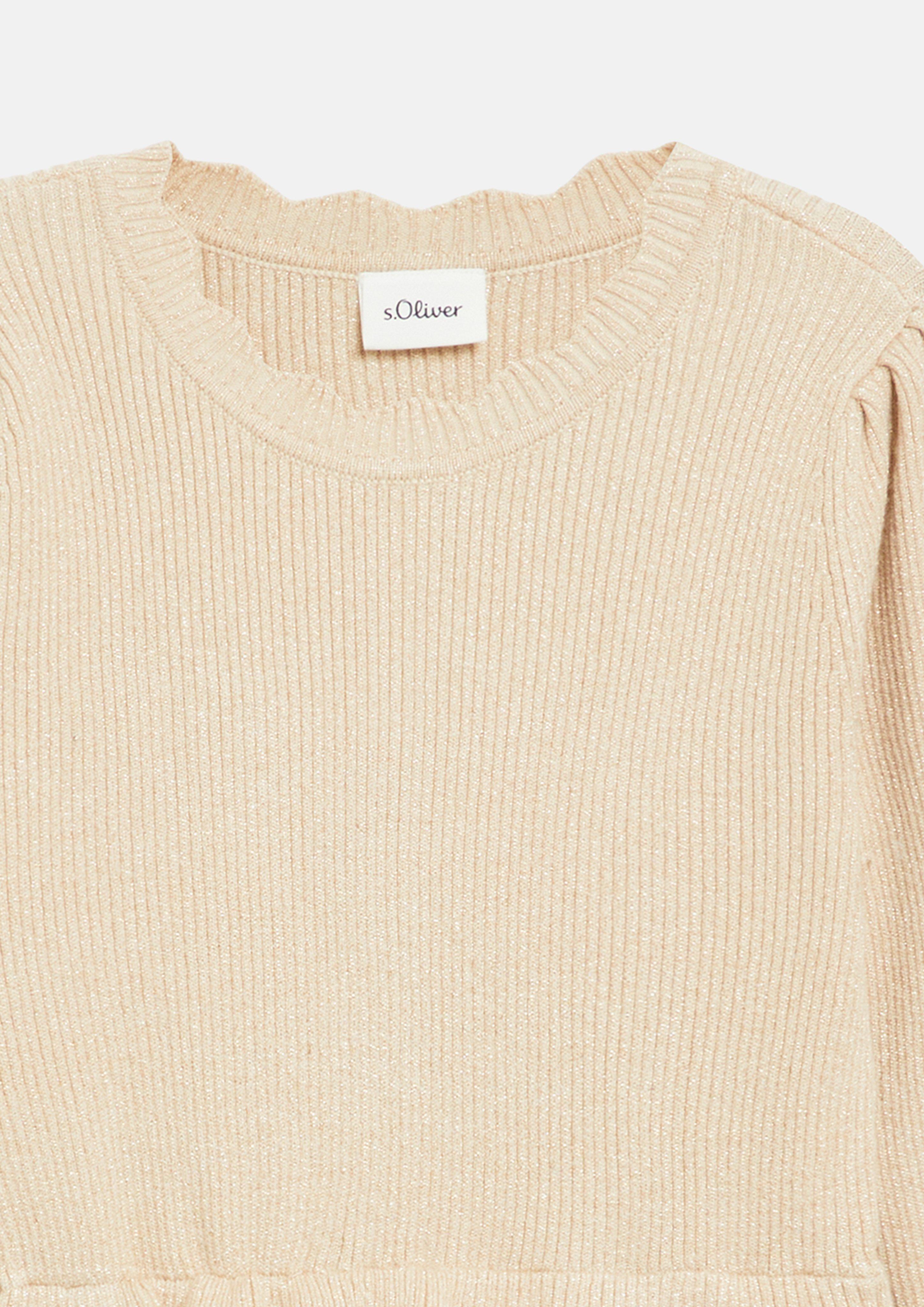 Kinder Kurzes Kleid mit Glitzergarn in beige von s.Oliver
