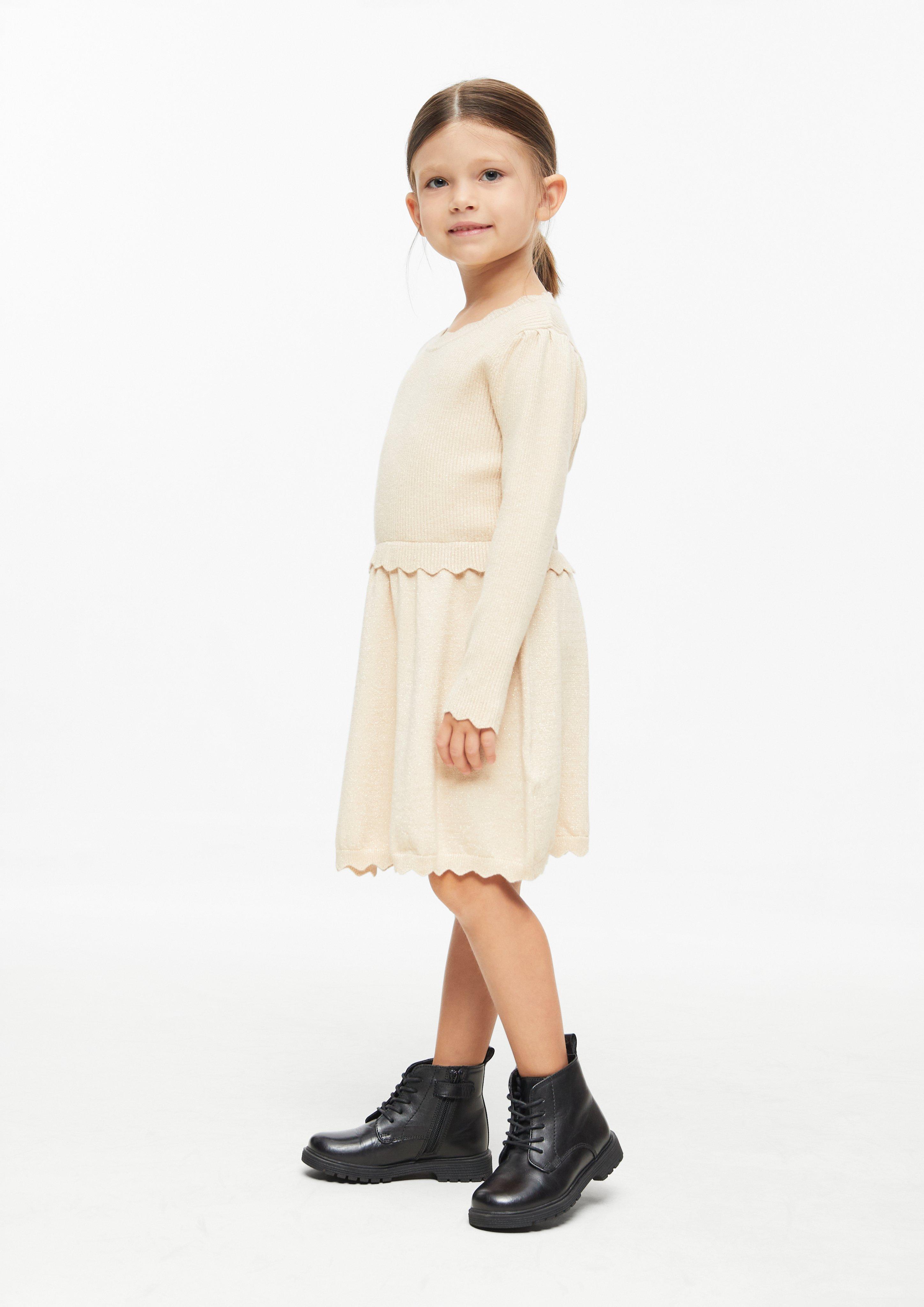 Kinder Kurzes Kleid mit Glitzergarn in beige von s.Oliver
