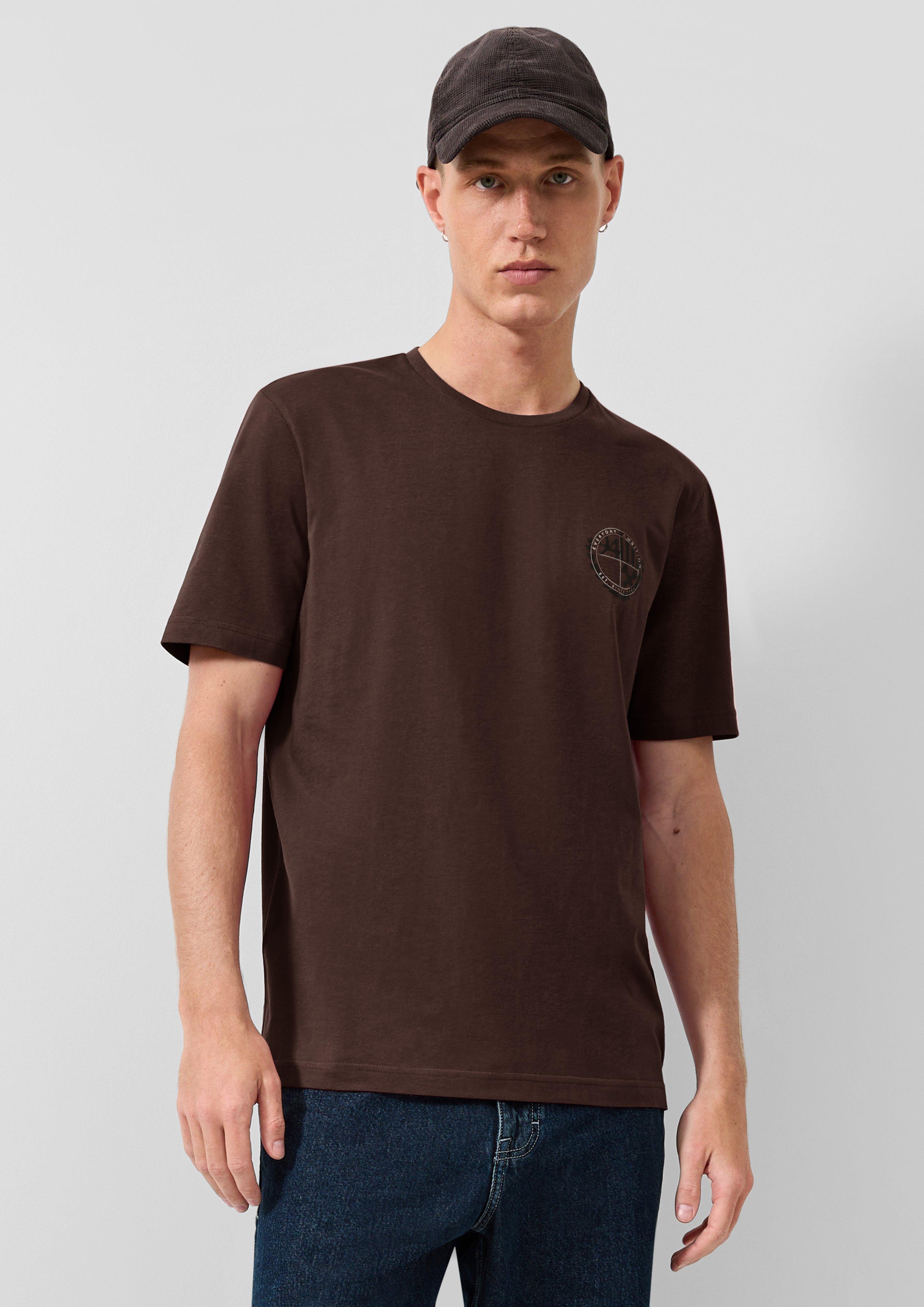 Hommes T-shirt en marron foncé de QS