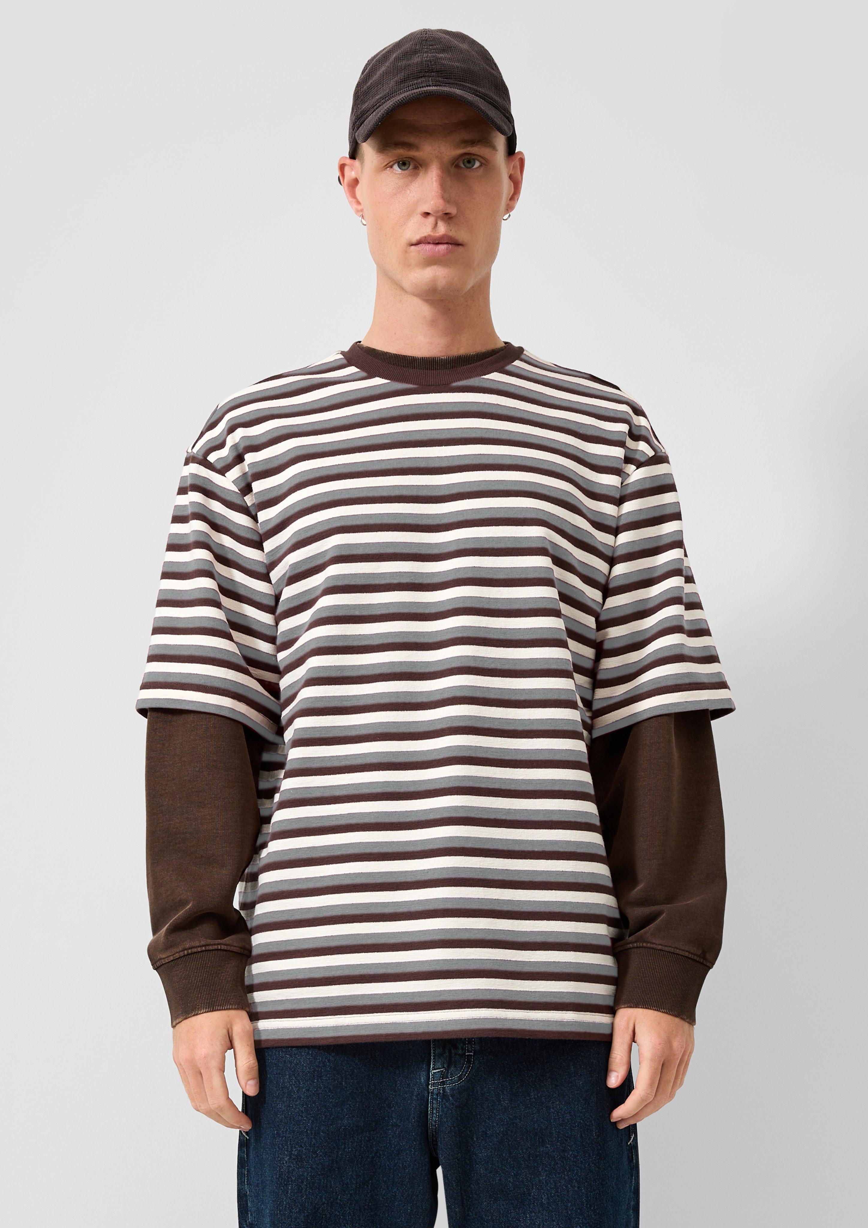 Herren T-Shirt im Relaxed Fit aus Heavy Jersey in schiefergrau von QS