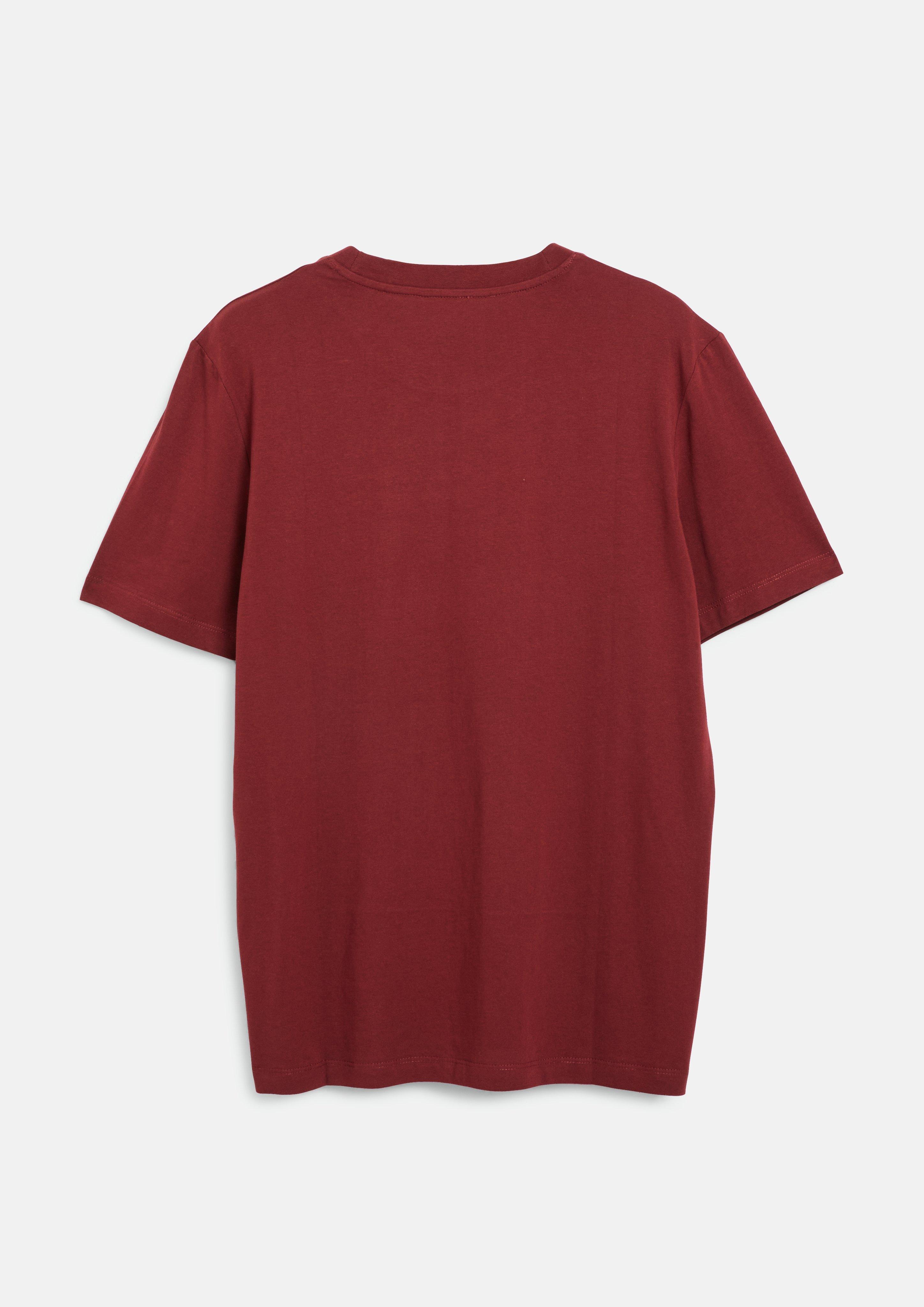 Hommes T-shirt en coton avec logo imprimé en rouge de s.Oliver