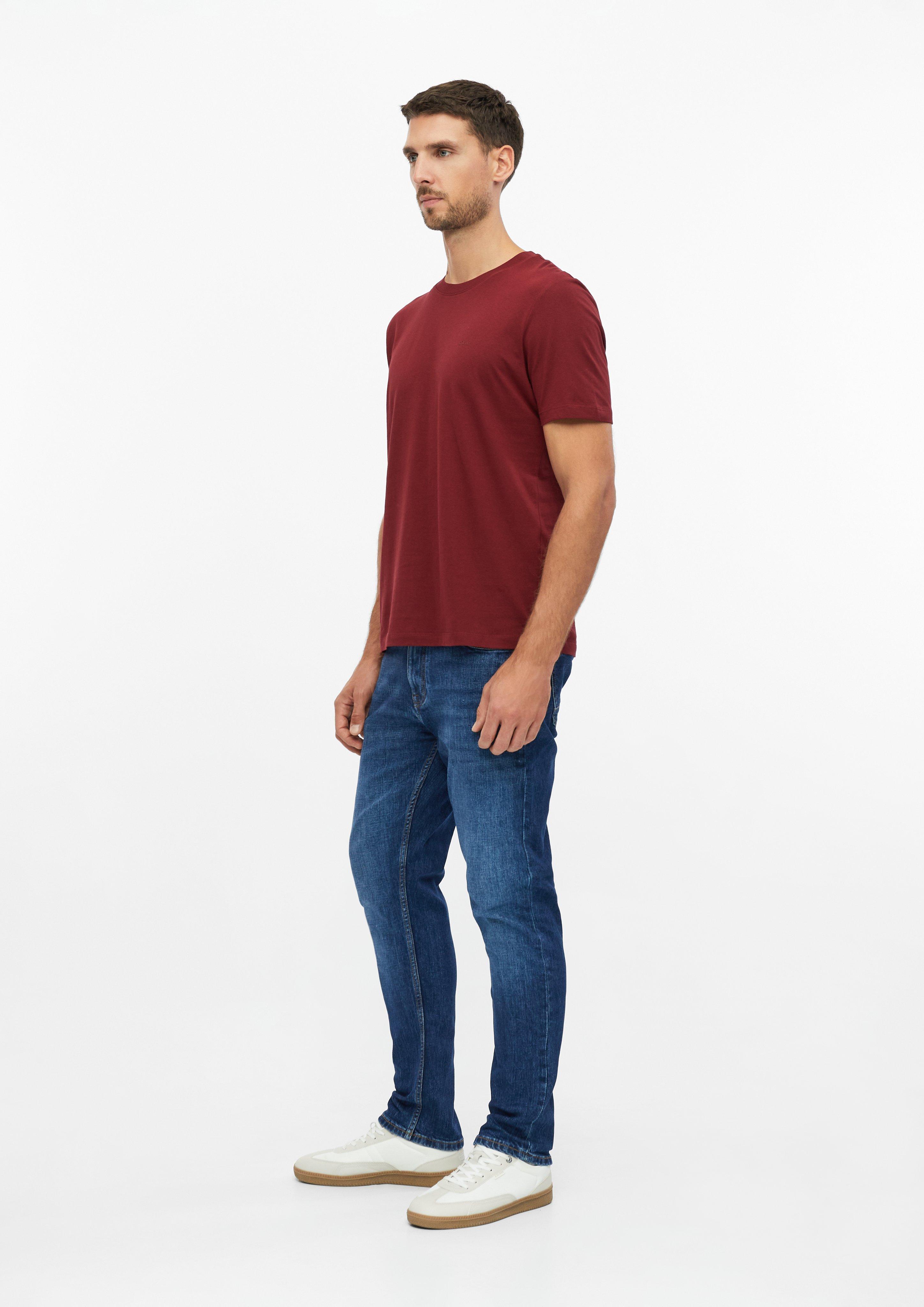 Herren Baumwoll-T-Shirt mit Logo-Print in rot von s.Oliver