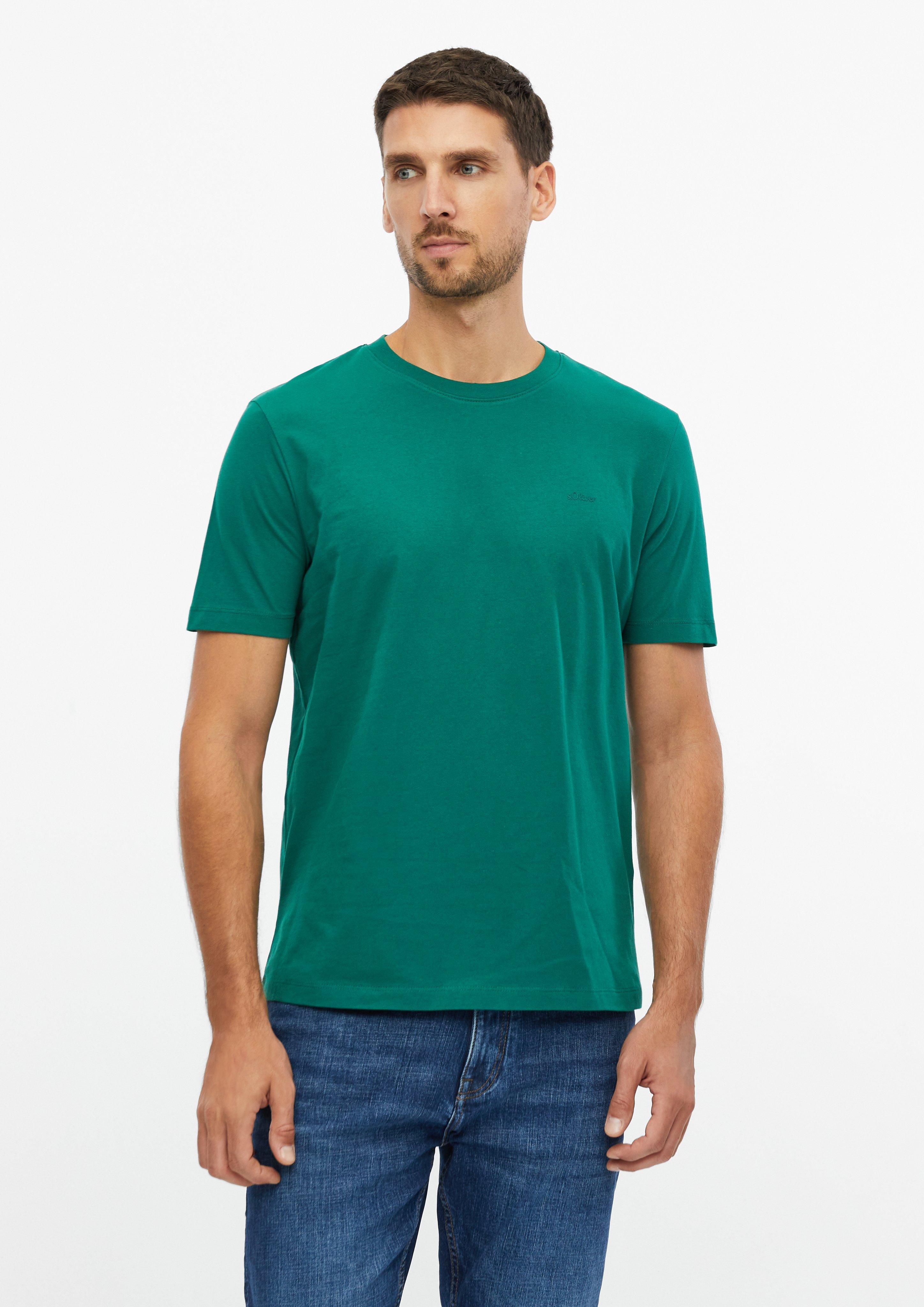 Baumwoll-T-Shirt mit Logo-Print in Farbe grün von s.Oliver