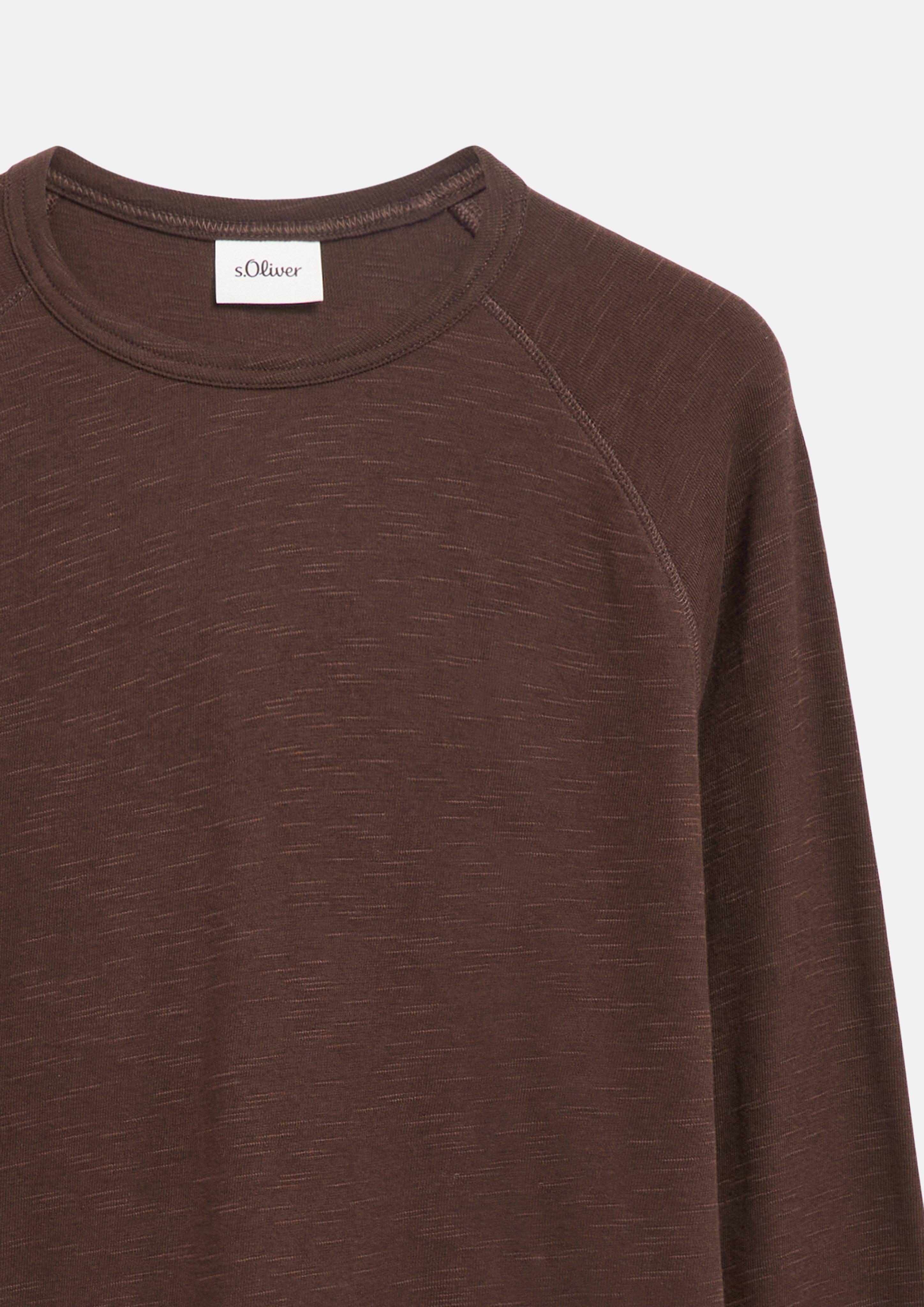 Herren Raglan-Longsleeve aus Flammgarn-Jersey in braun von s.Oliver
