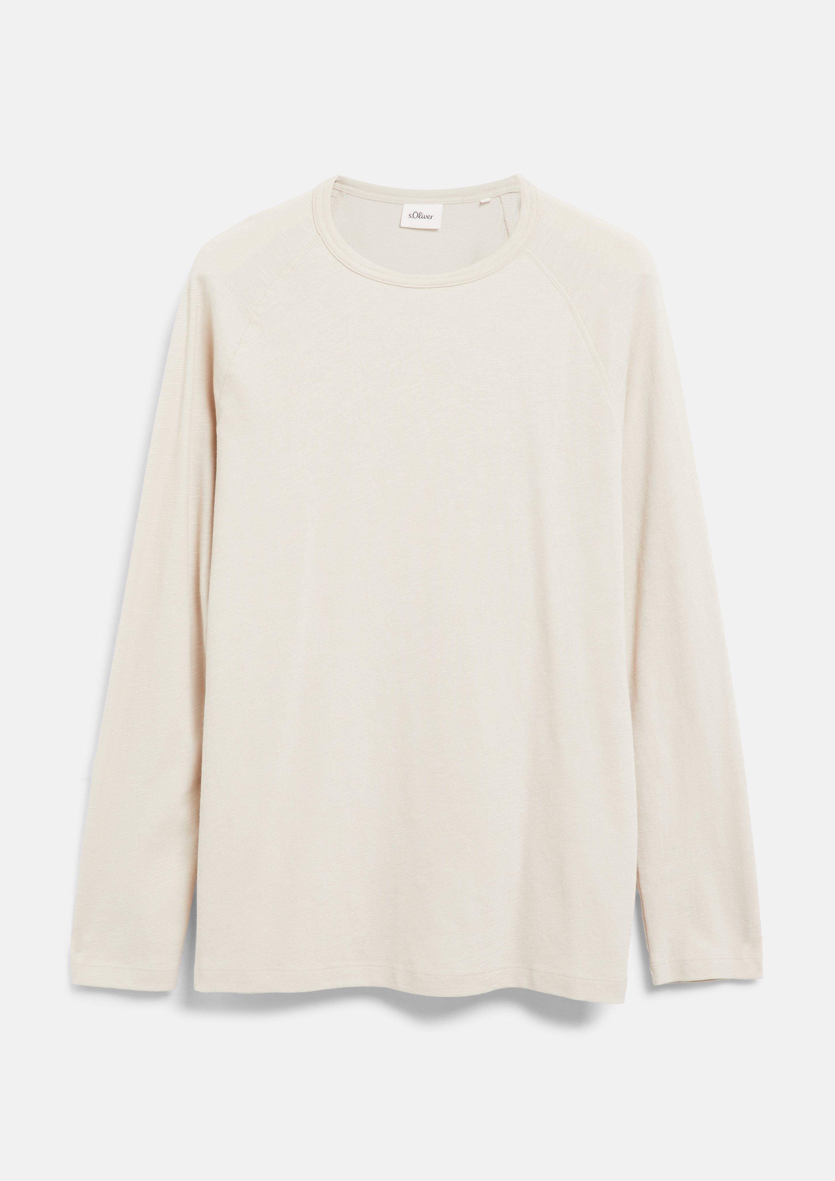 Hommes T-shirt à manches longues raglan en jersey de fil flammé en beige de s.Oliver