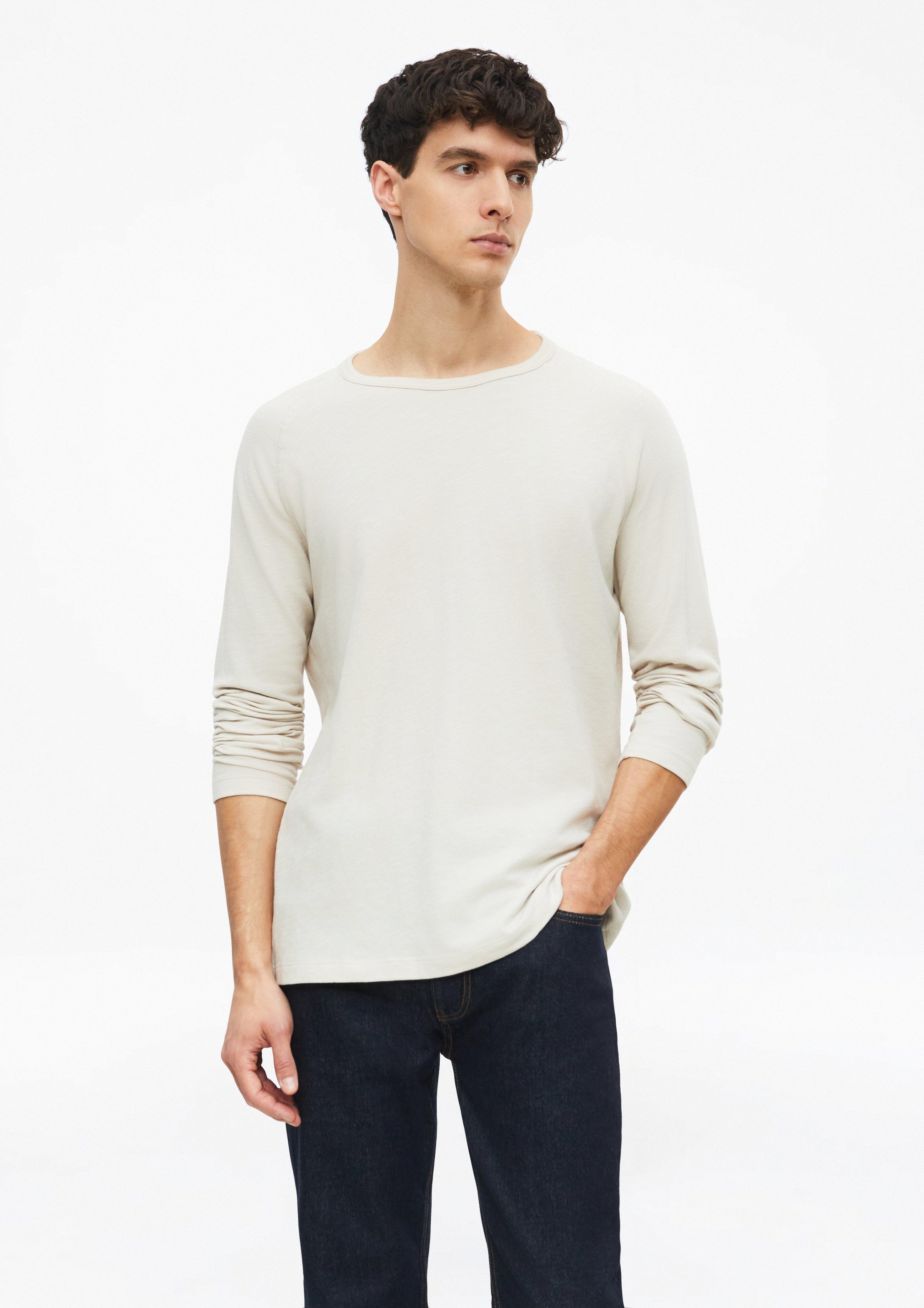 T-shirt à manches longues raglan en jersey de fil flammé en beige clair de s.Oliver