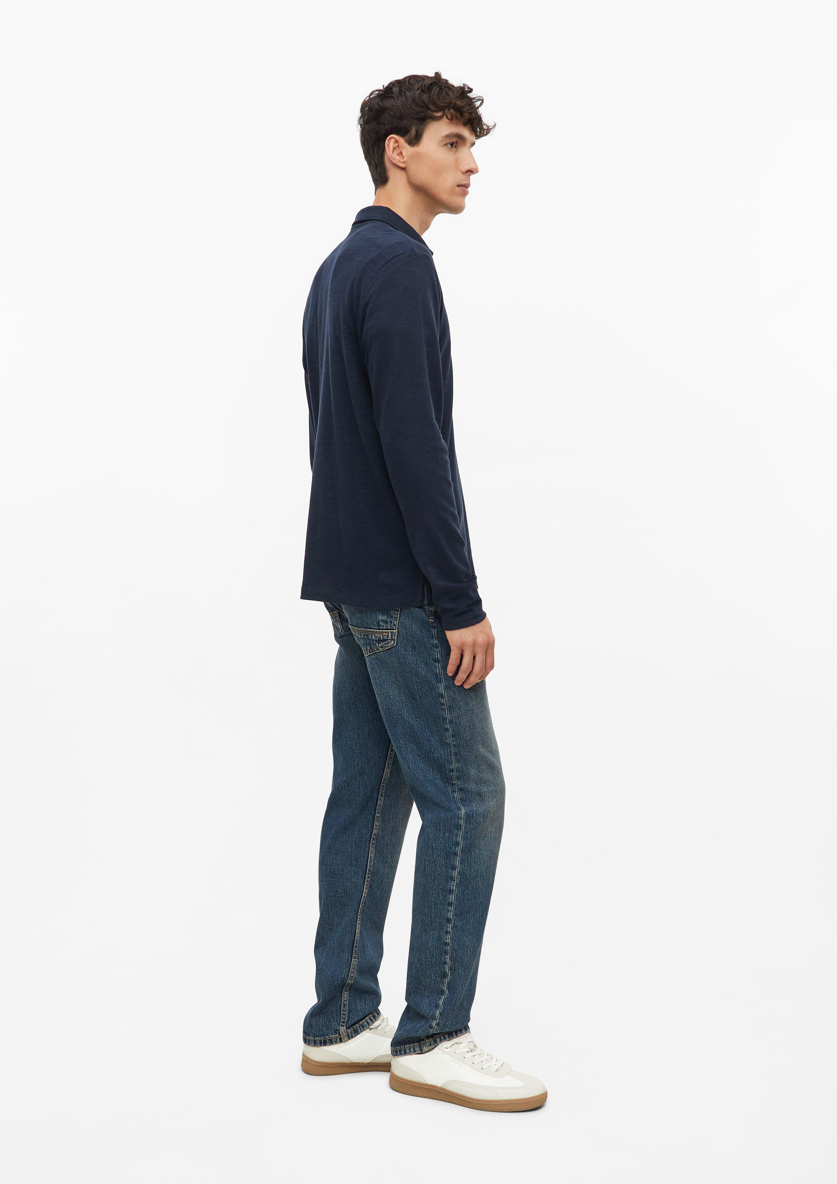Men Polo shirt made of slub jersey with a chest pocket in blue by s.Oliver