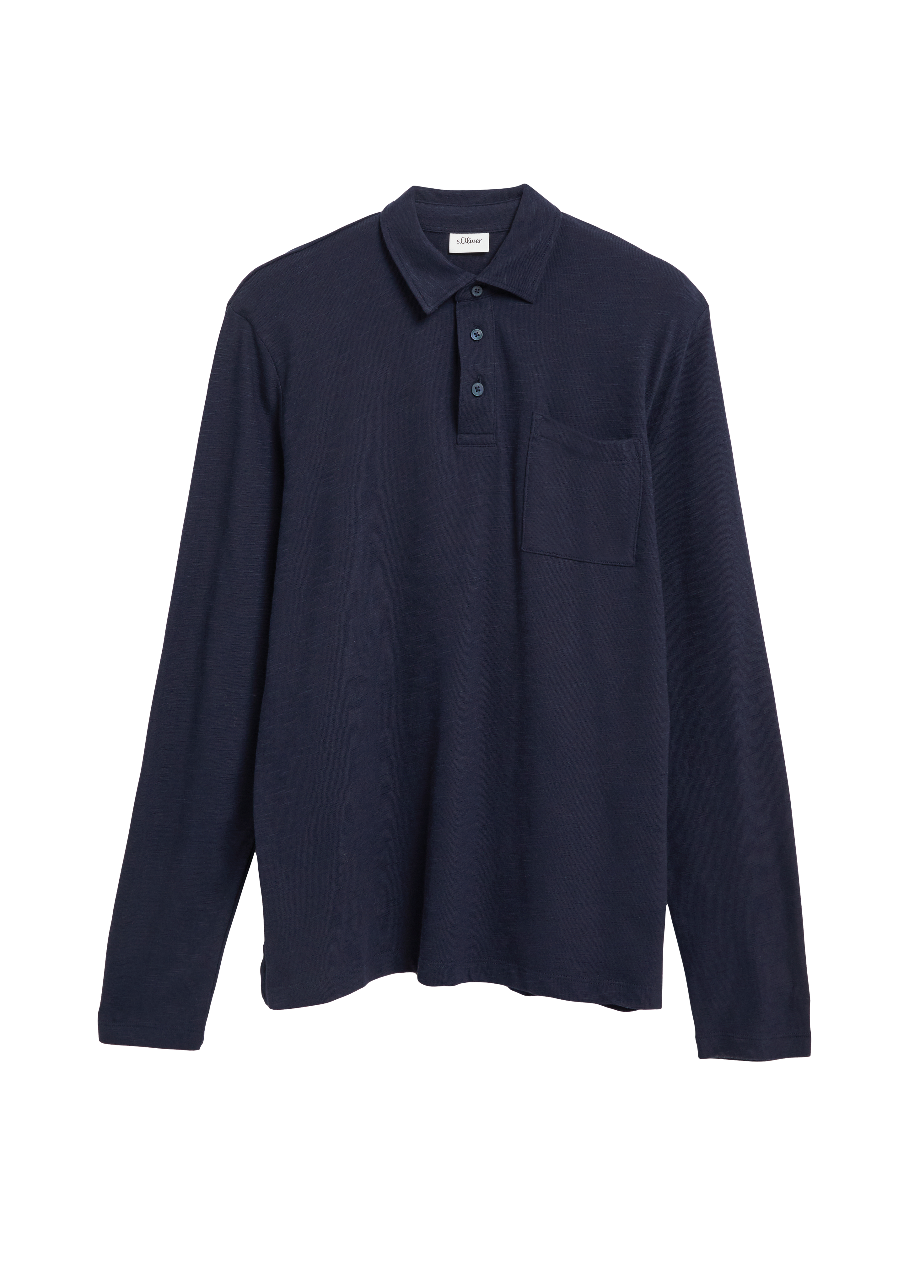 Poloshirt van gevlamd jersey met borstzakje