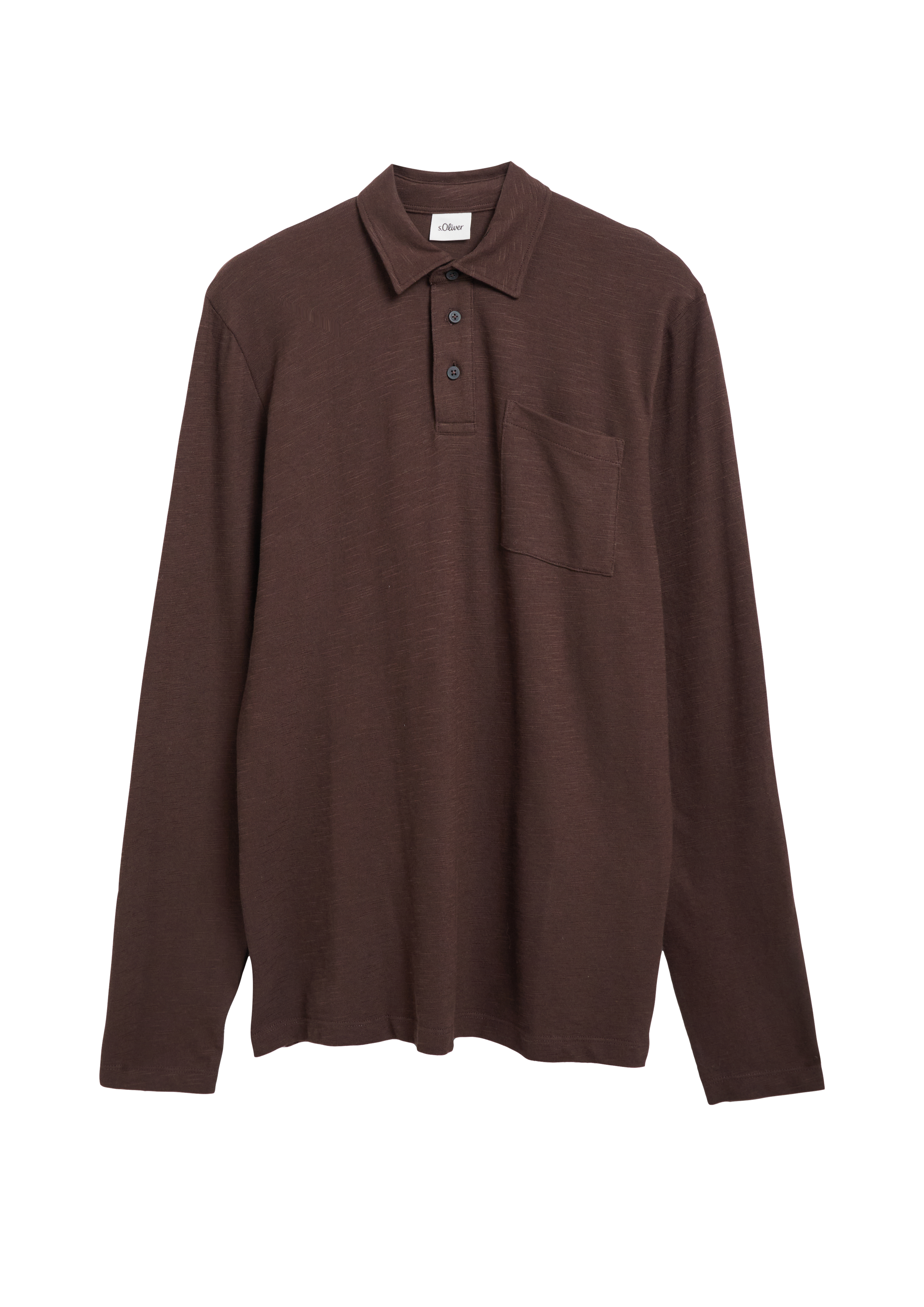 Poloshirt van gevlamd jersey met borstzakje