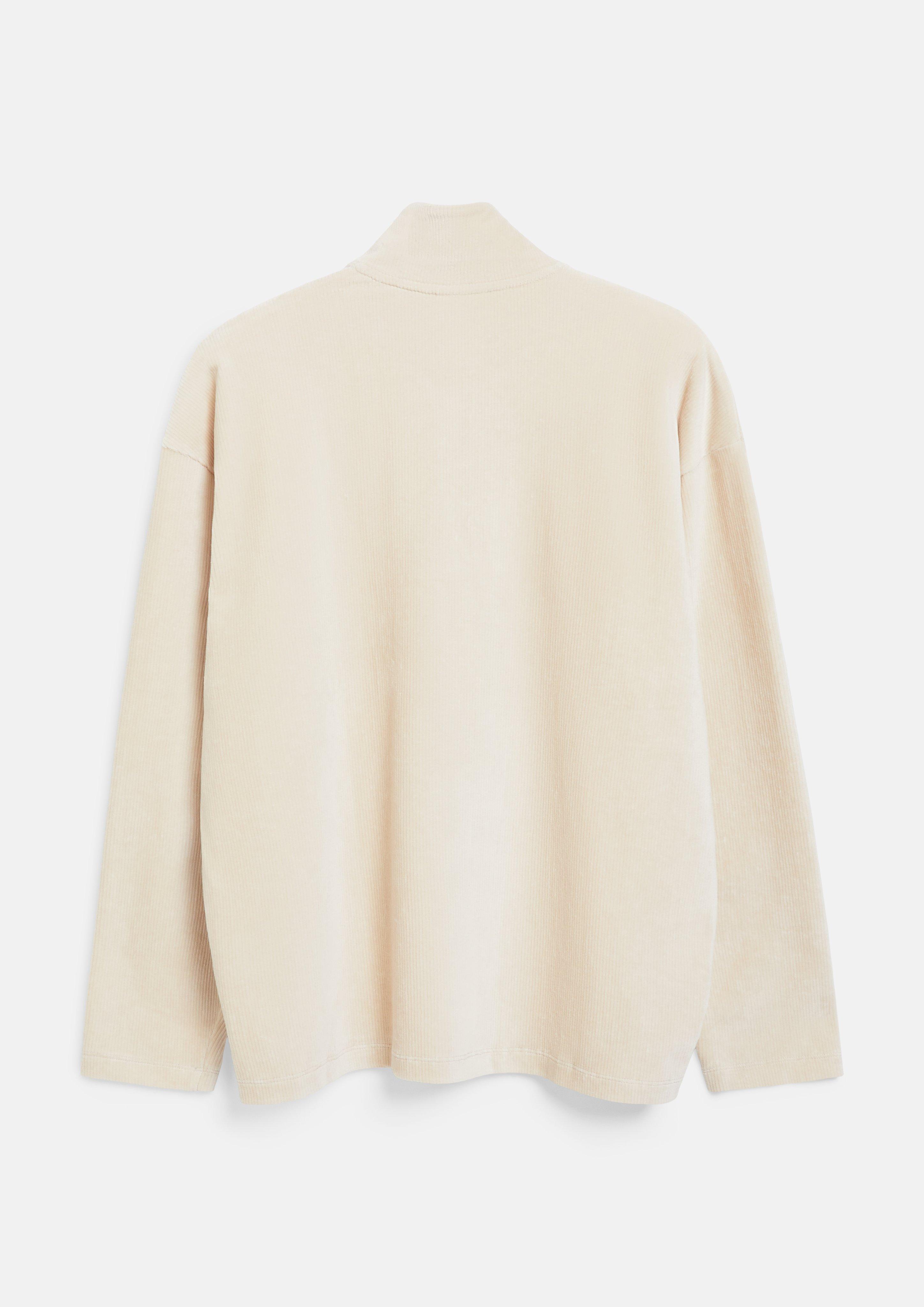 Herren Halfzip-Sweatshirt aus Cord-Jersey im Modern Fit in beige von s.Oliver