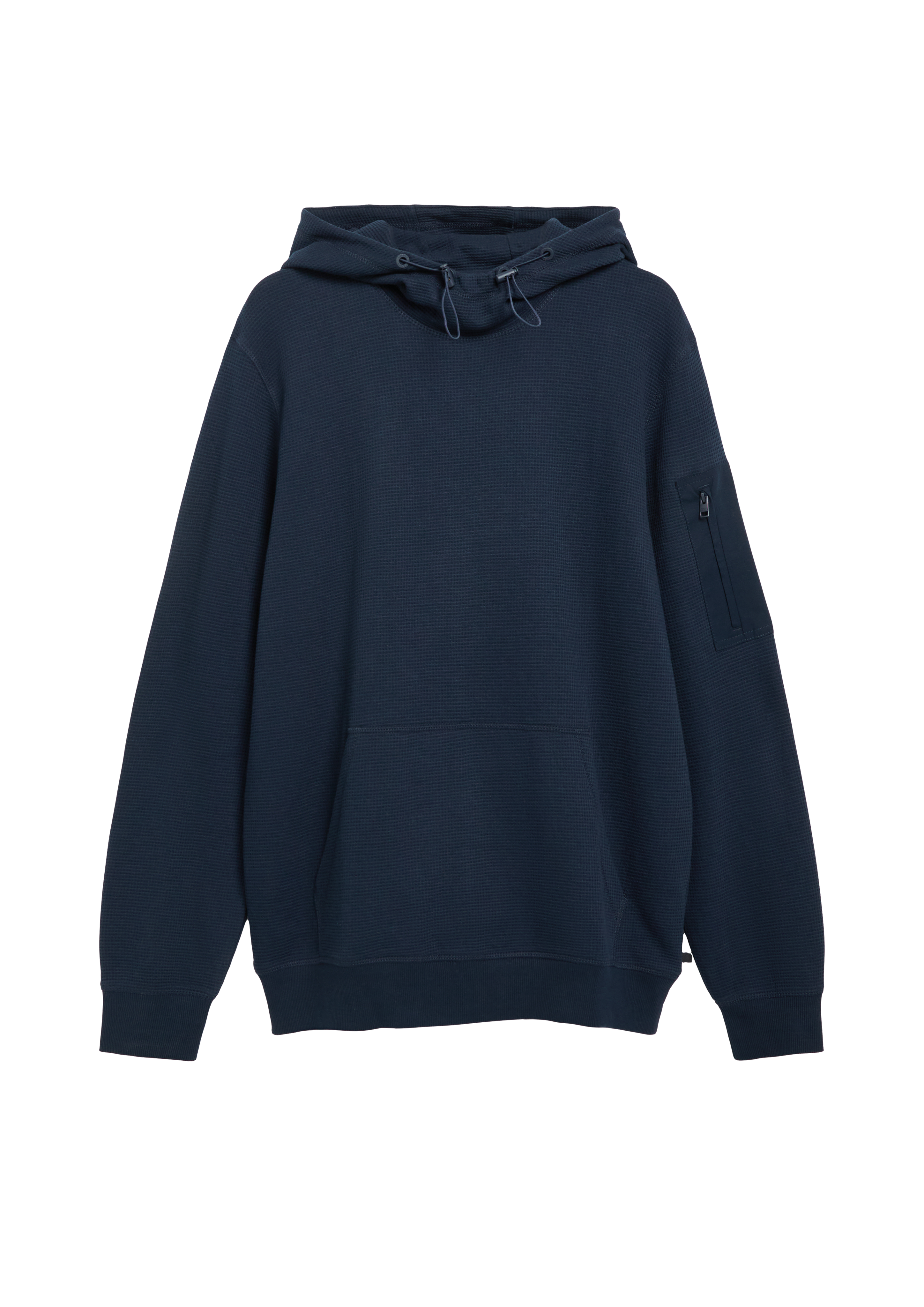 Hoodie van wafeljersey met sportieve details