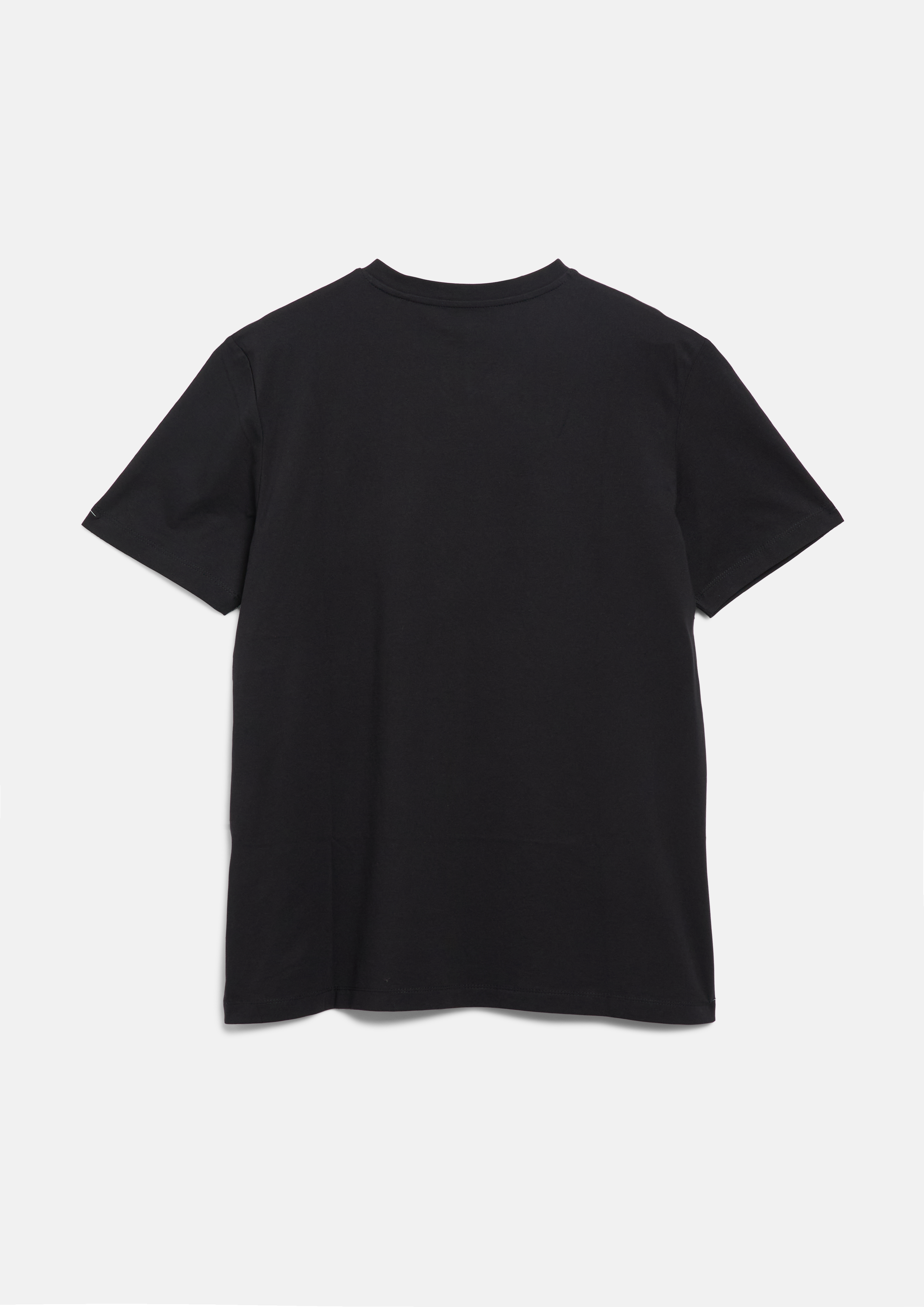 Herren Baumwoll-T-Shirt mit V-Neck und Logo-Print in schwarz von s.Oliver