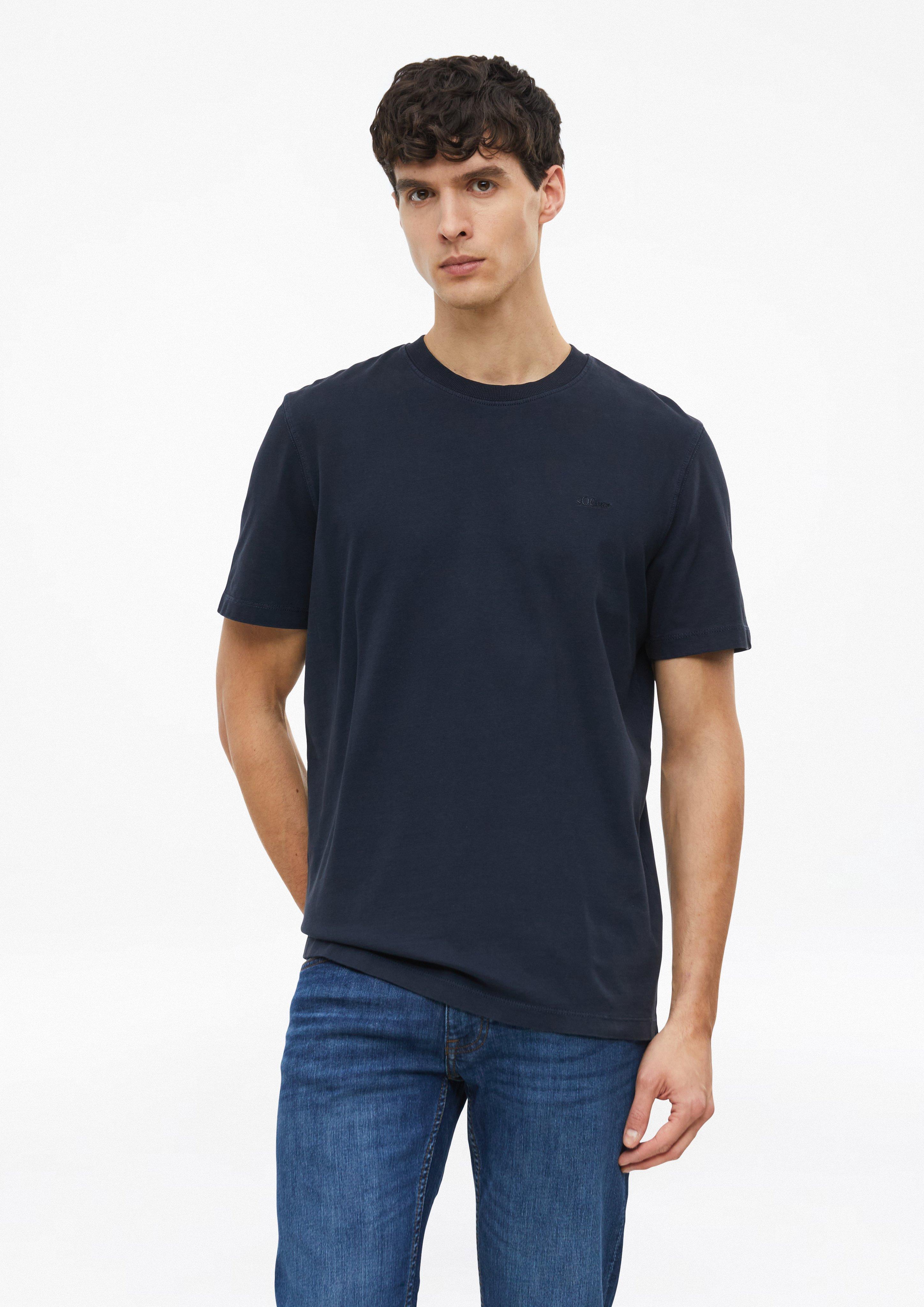 Softes Heavy Jersey T-Shirt mit Logo in Farbe navy von s.Oliver