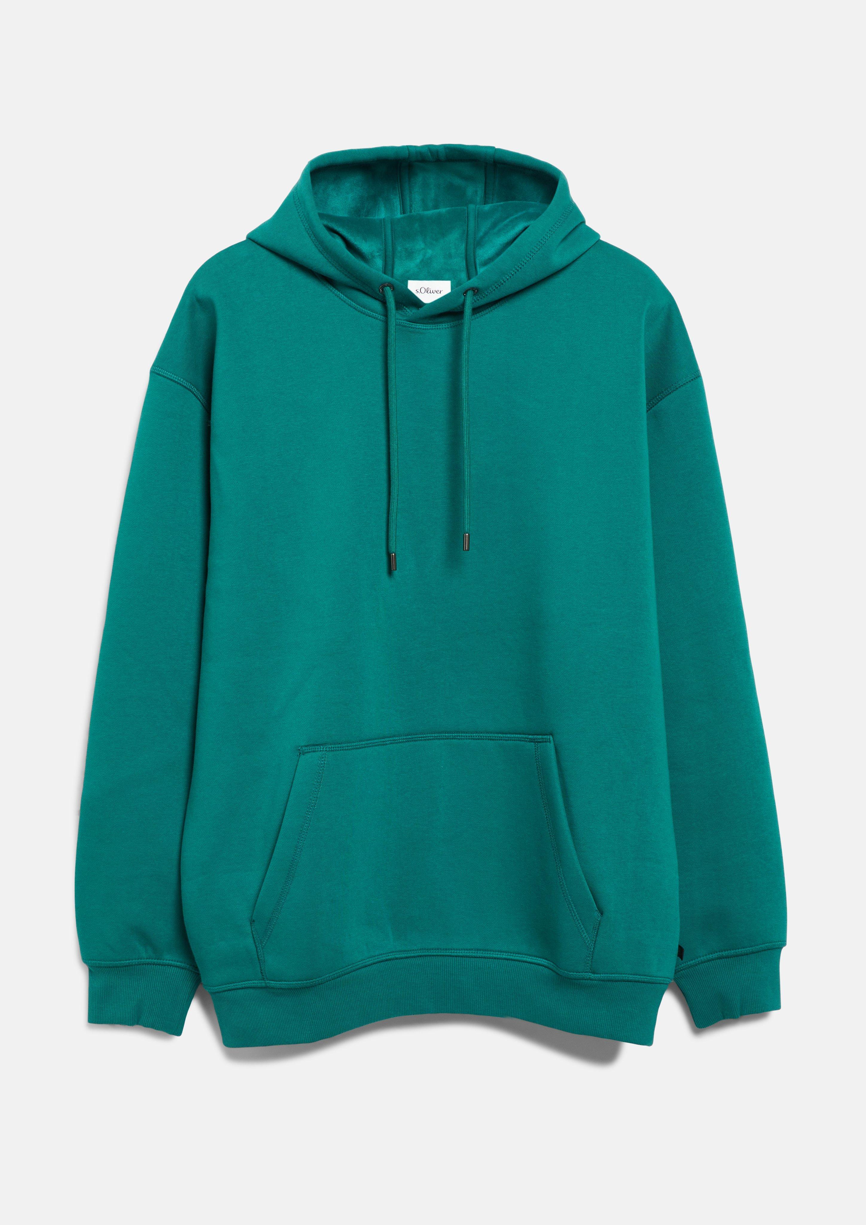 Hommes Sweat à capuche double face à la coupe moderne, avec une doublure douce en vert de s.Oliver
