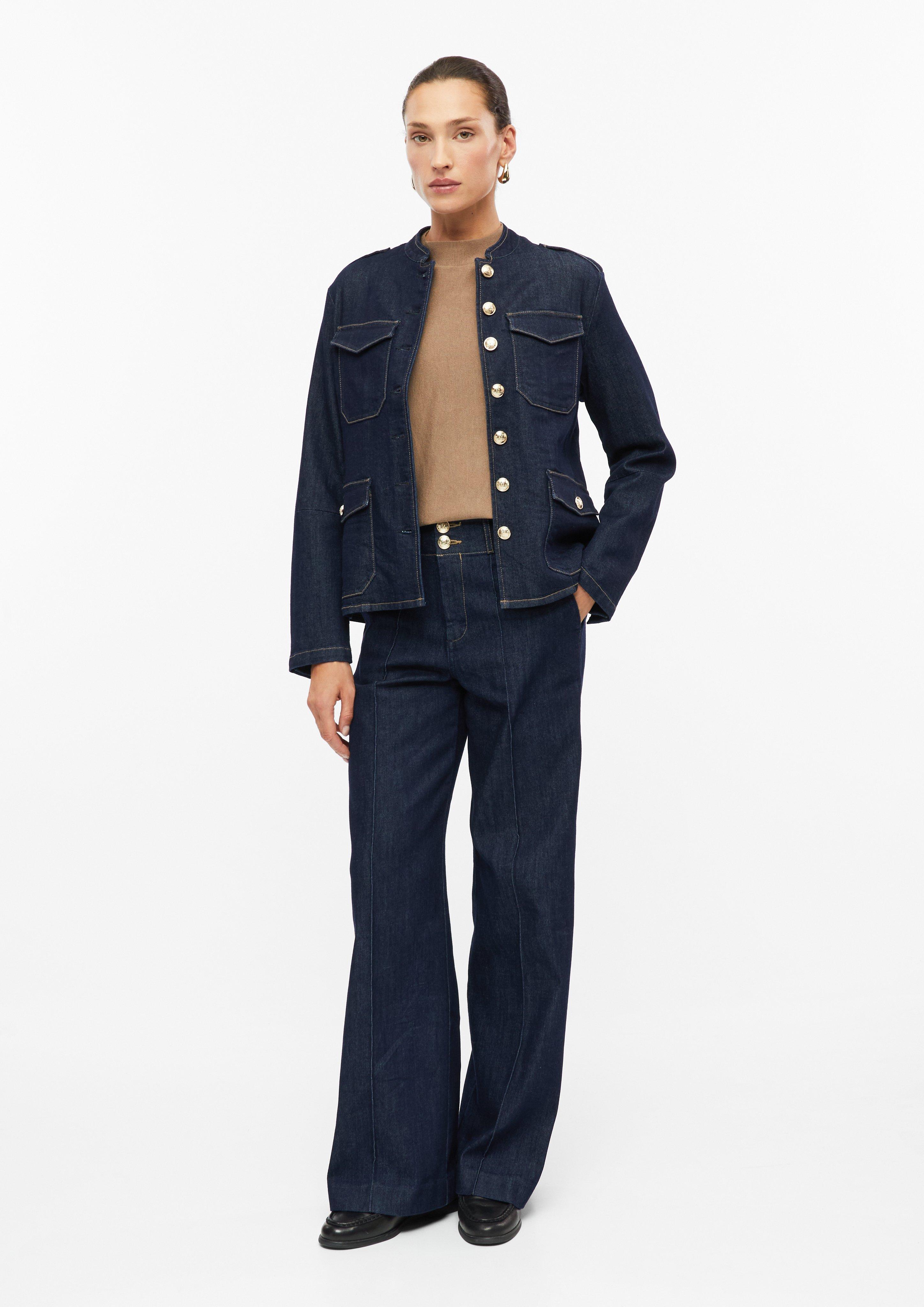 Femmes Jeans / Coupe classique / Taille haute / Jambe large / Pli en bleu de s.Oliver BLACK LABEL