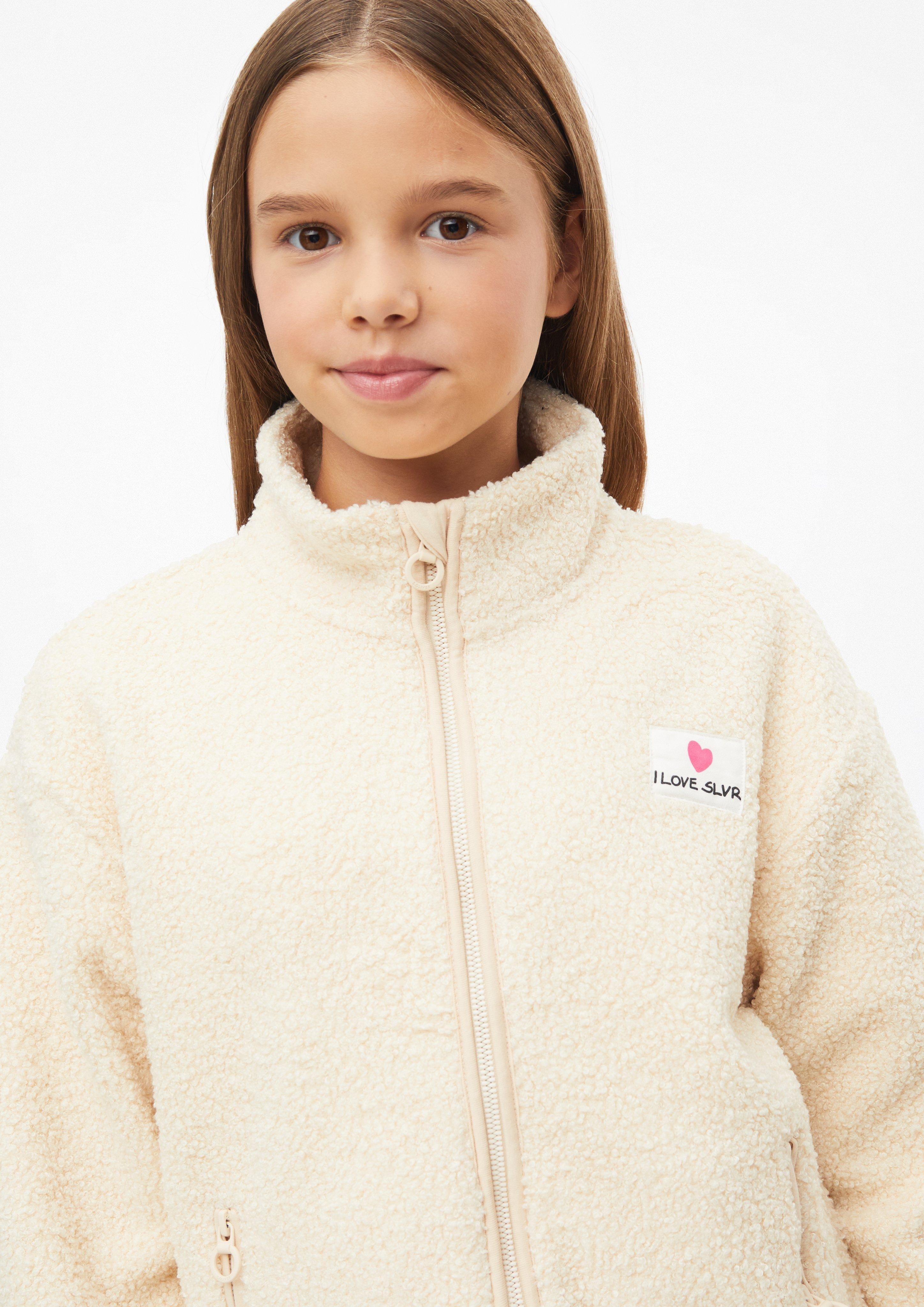 Junior Veste en peluche avec col montant et doublure en polaire en beige de s.Oliver