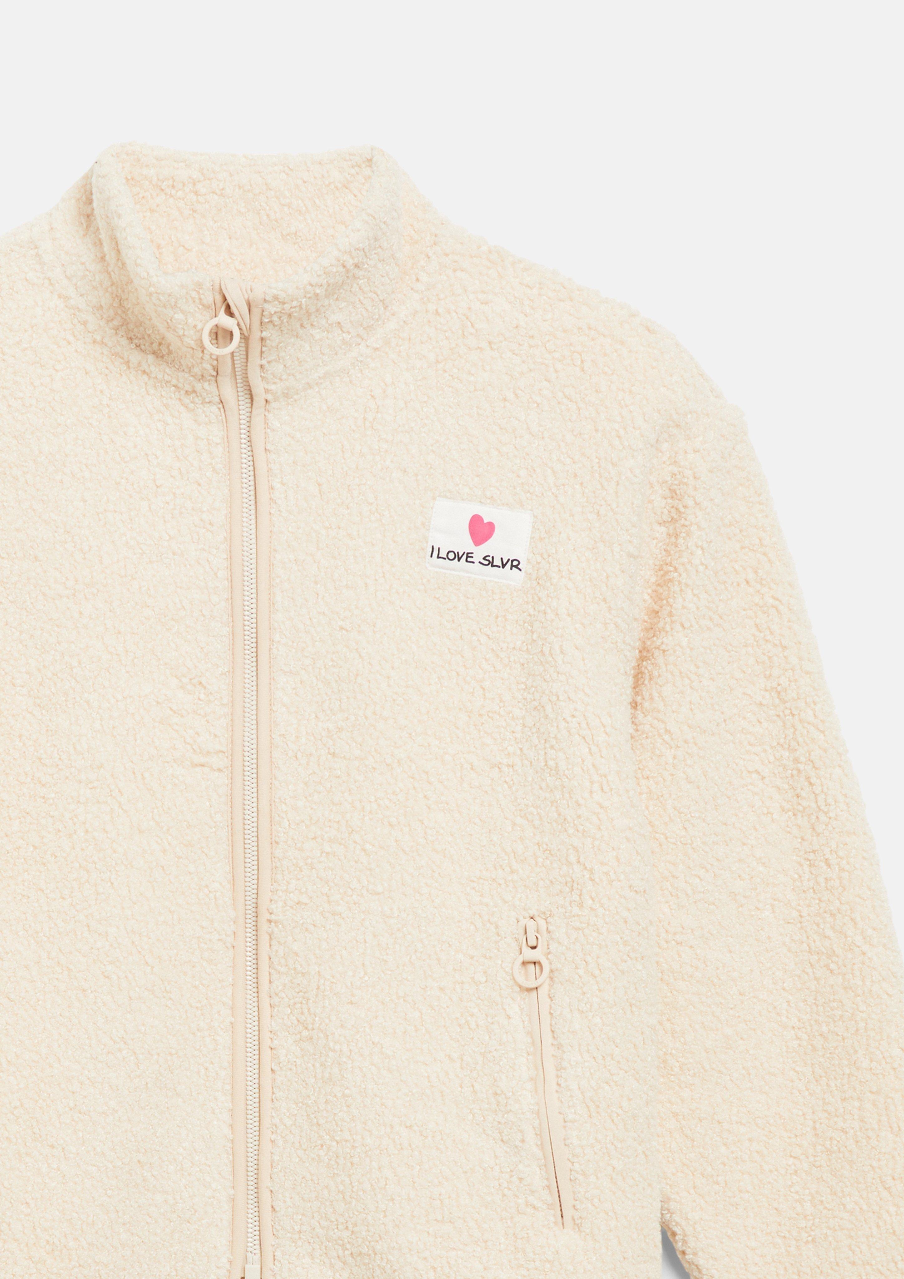 Junior Veste en peluche avec col montant et doublure en polaire en beige de s.Oliver