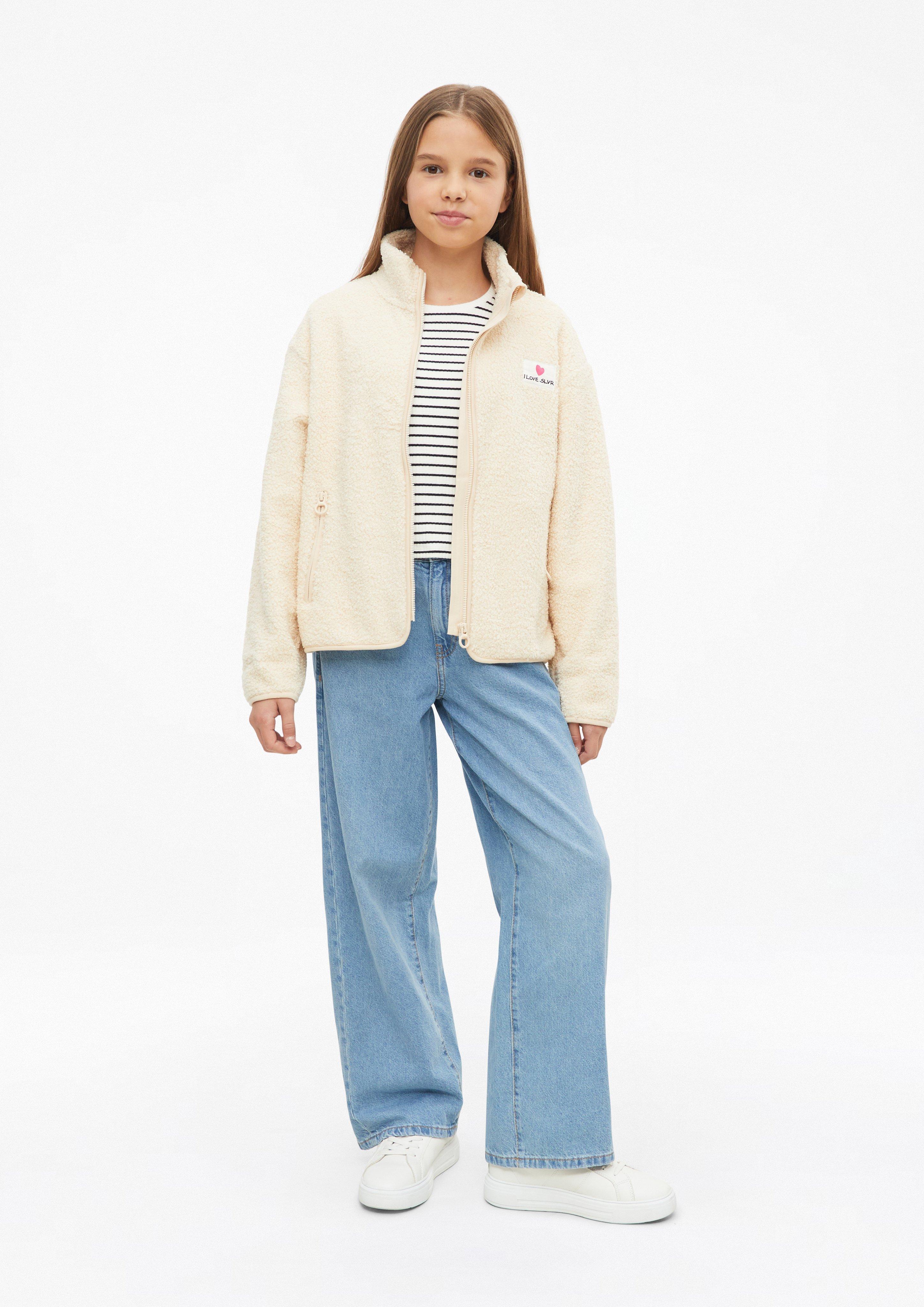 Junior Veste en peluche avec col montant et doublure en polaire en beige de s.Oliver