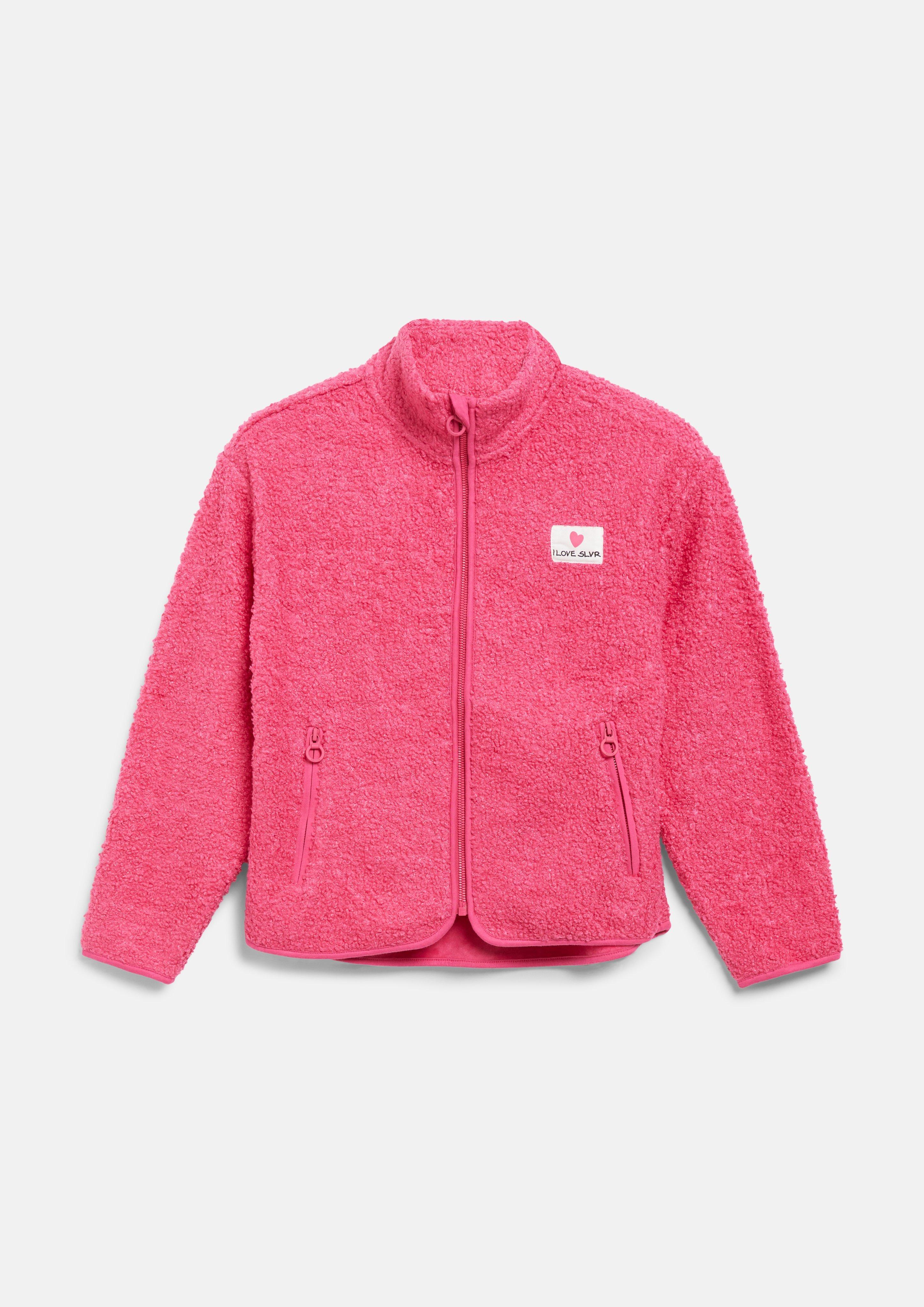 Kinder Teddyjacke mit Stehkragen und Fleece-Innenseite in pink von s.Oliver