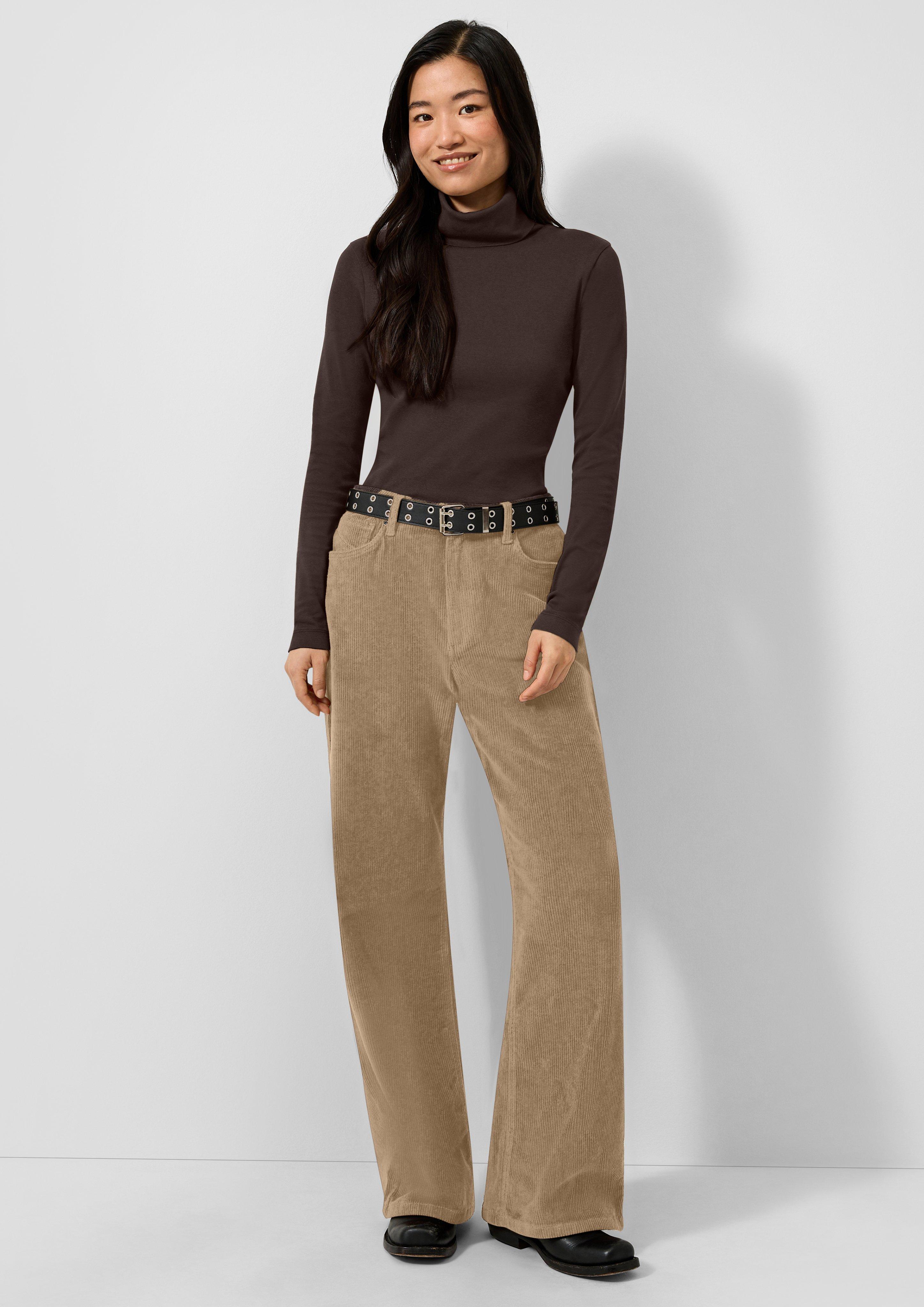 Damen Cordhose mit Wide Leg in sandstein von QS