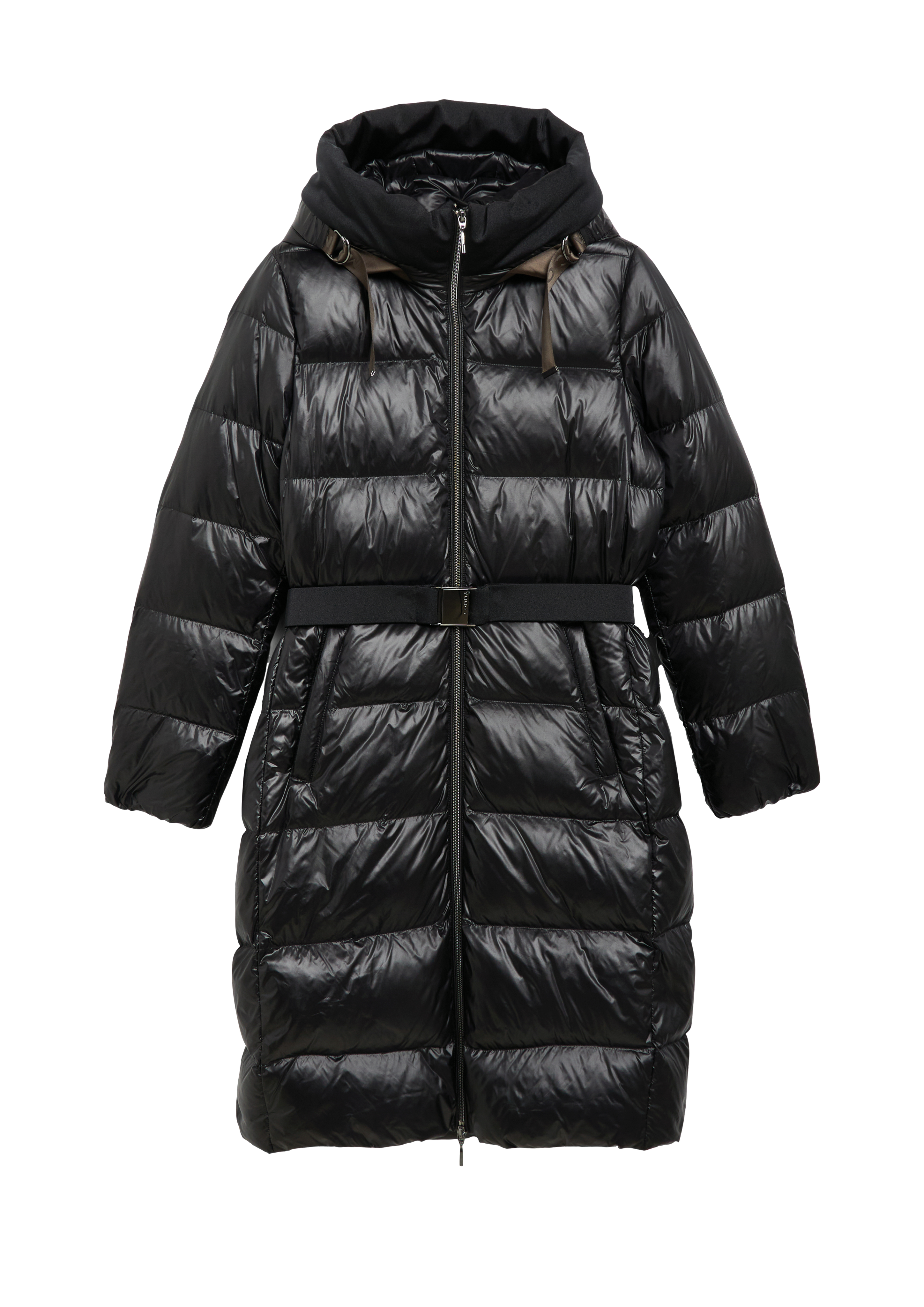 Donsjas met elastische tailleband en capuchon