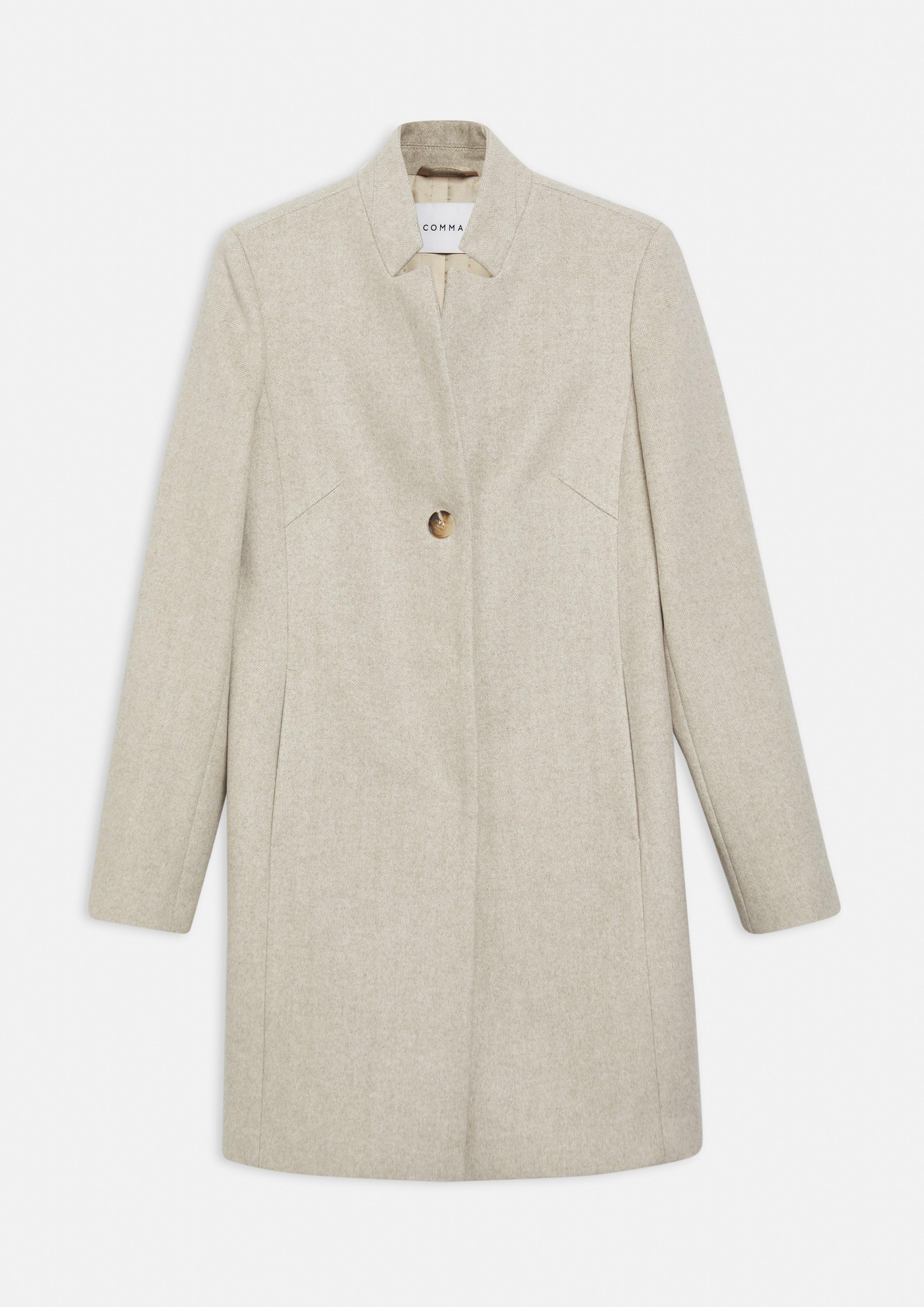 Blazer-Mantel mit dezentem Herringbone-Muster in beige von COMMA