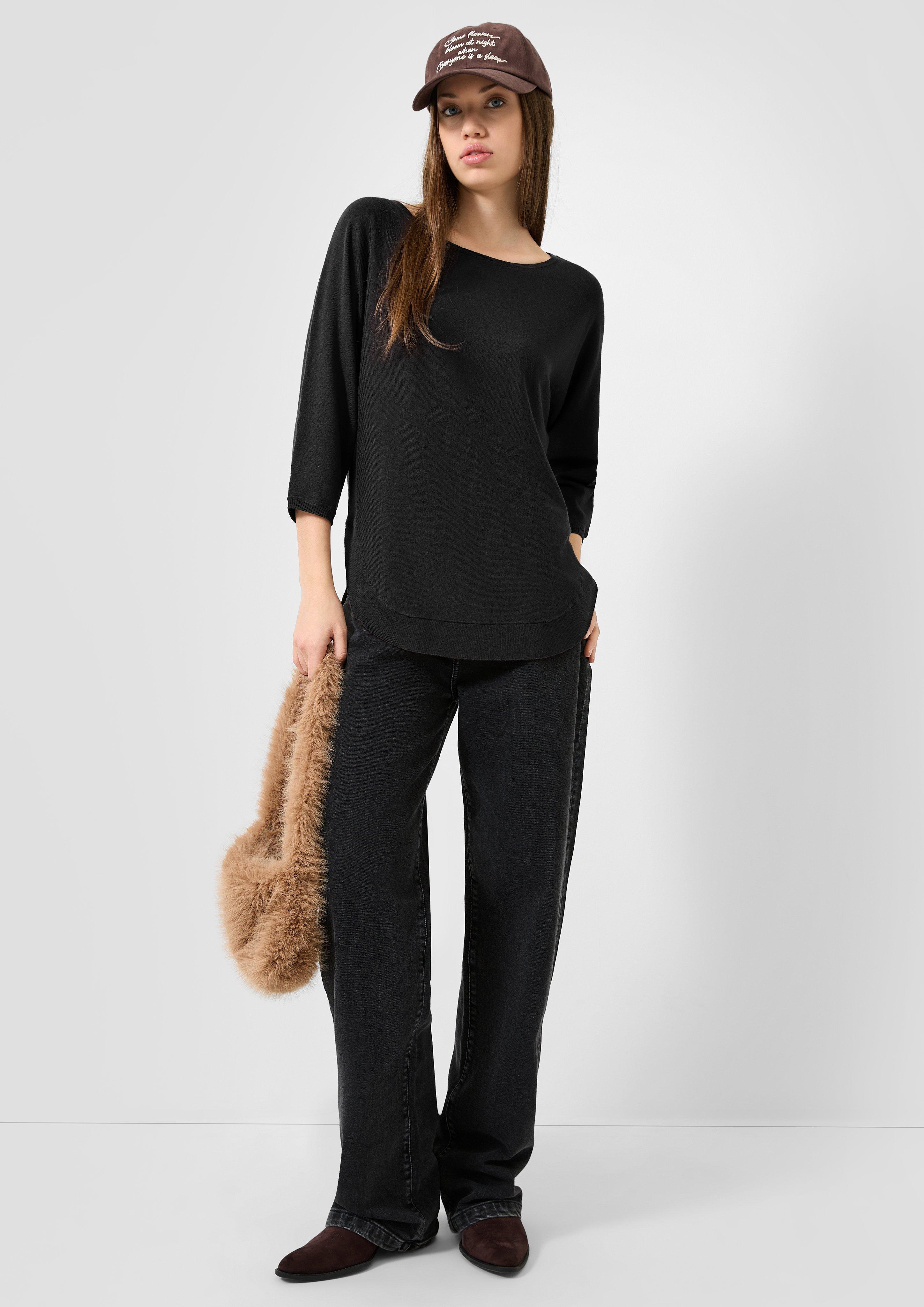 Femmes Pull en tricot en noir de QS