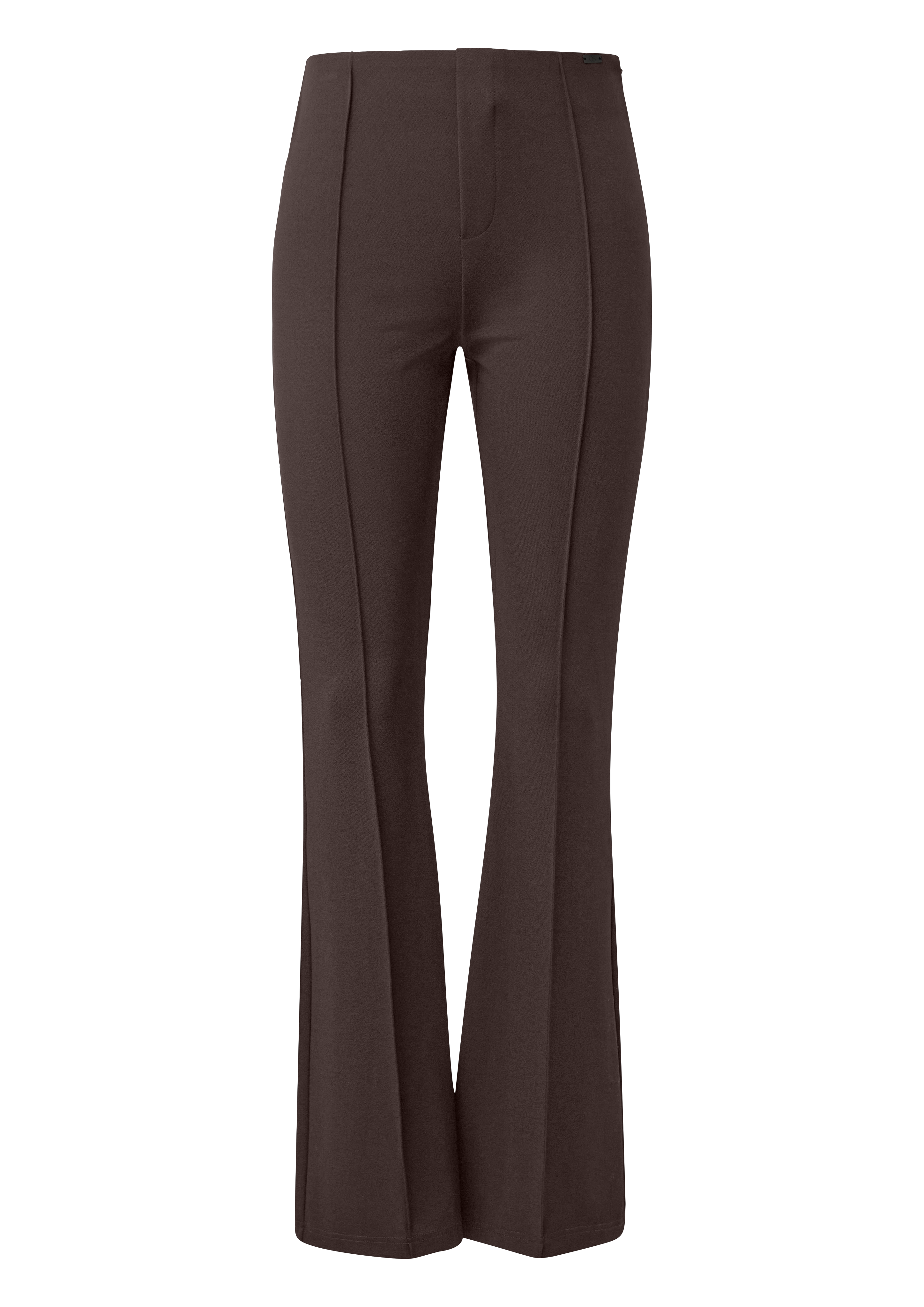 Elastische broek met uitlopende pijpen