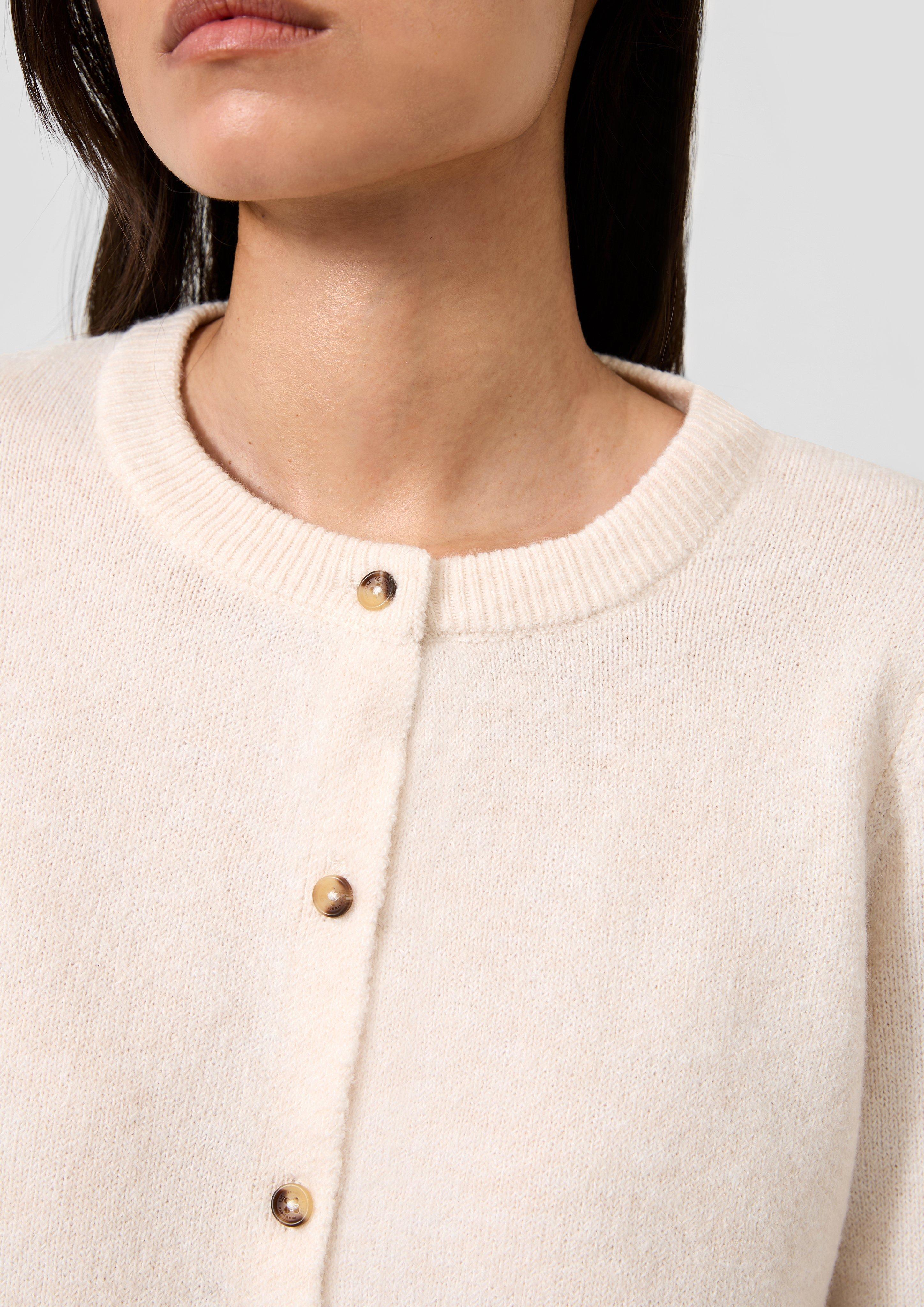Femmes Veste en tricot en crème de QS