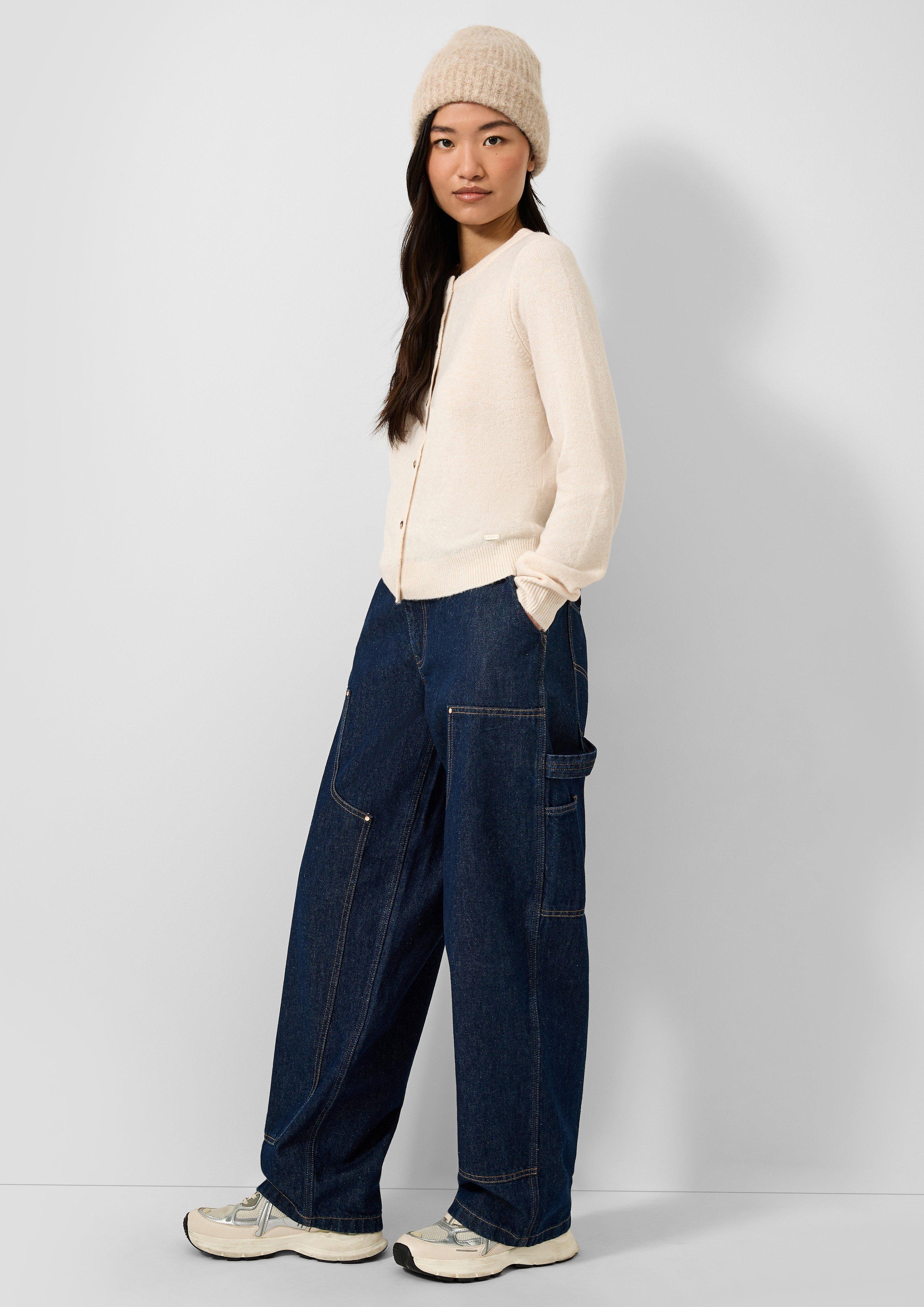 Femmes Veste en tricot en crème de QS