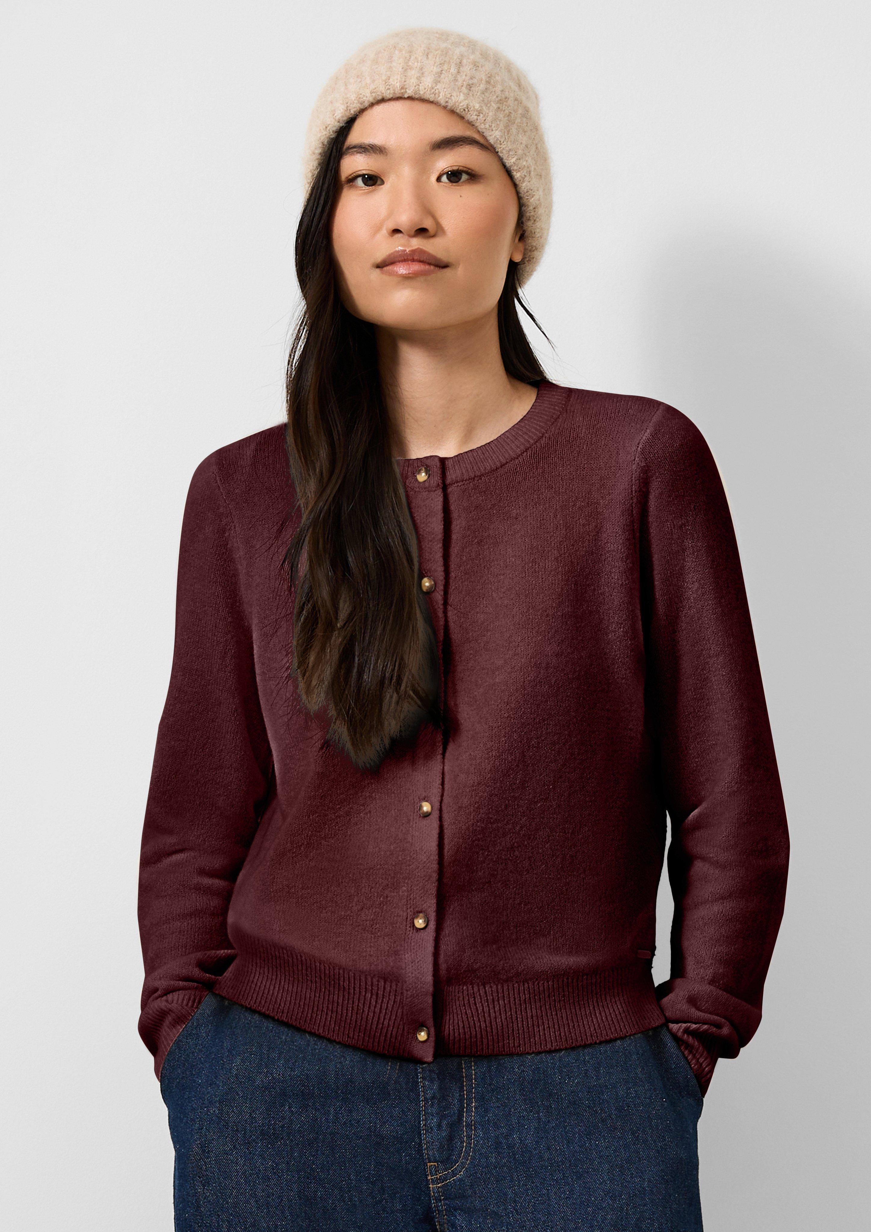 Femmes Veste en tricot en rouge de QS