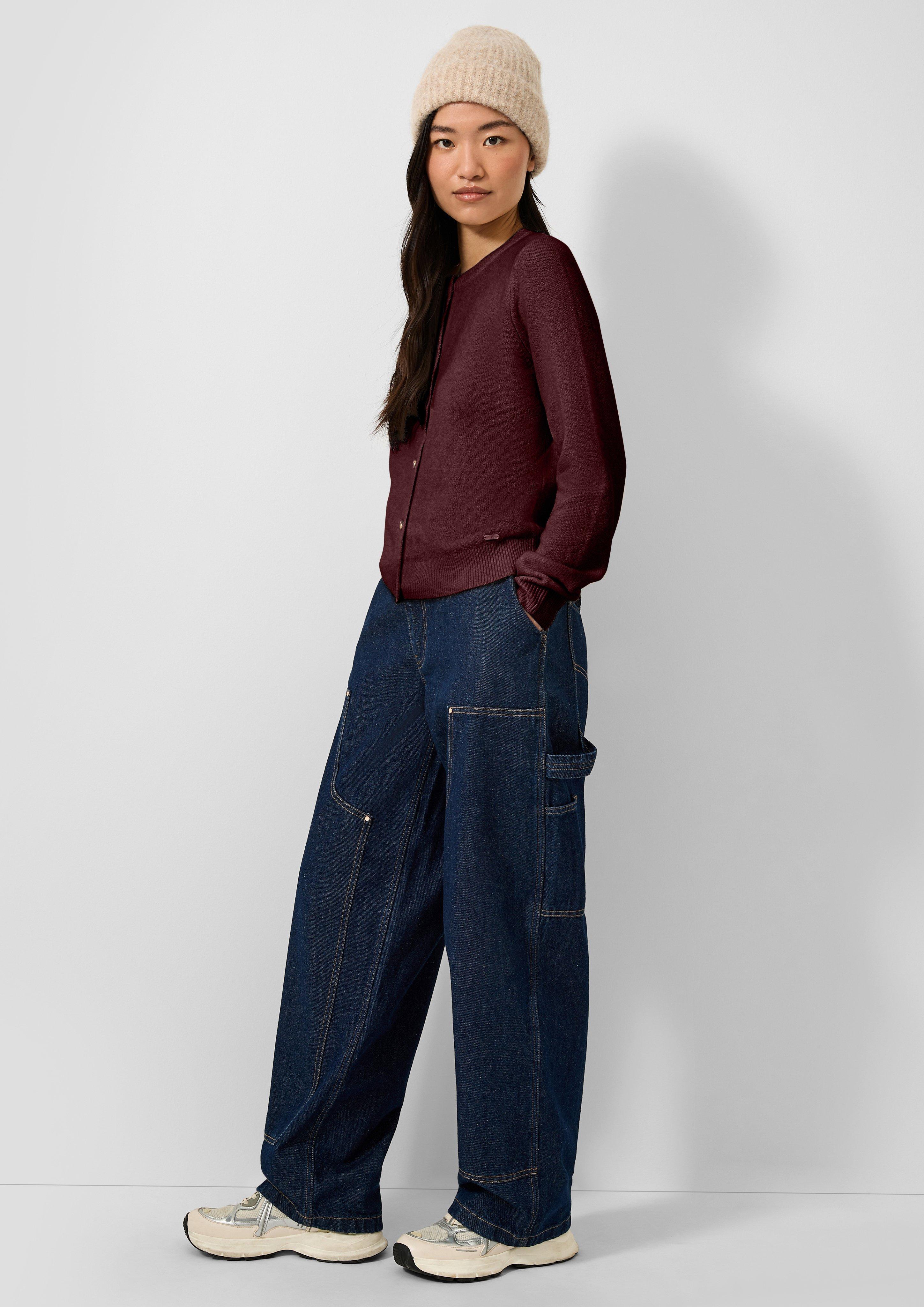Femmes Veste en tricot en rouge de QS