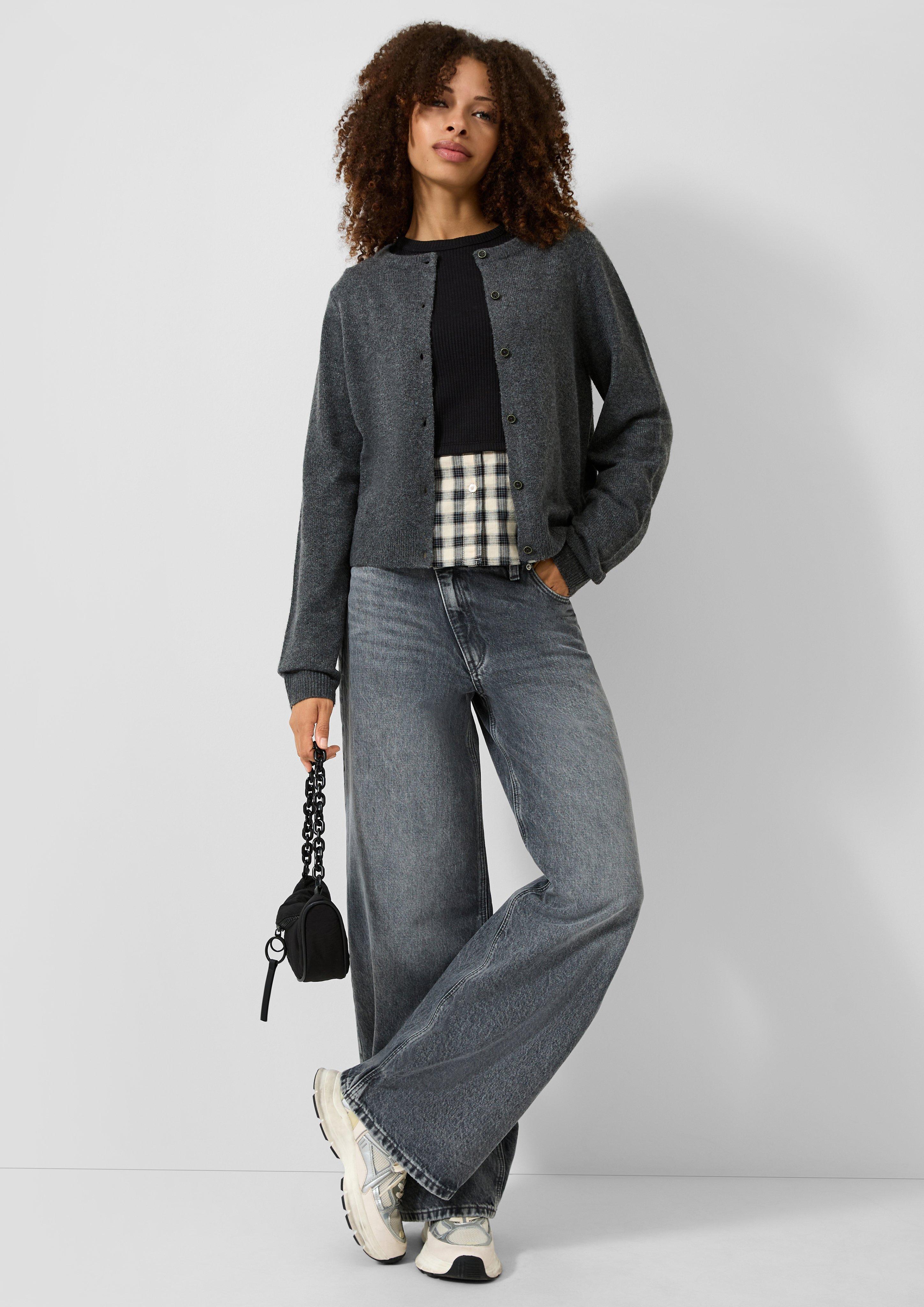 Femmes Veste en tricot en gris de QS