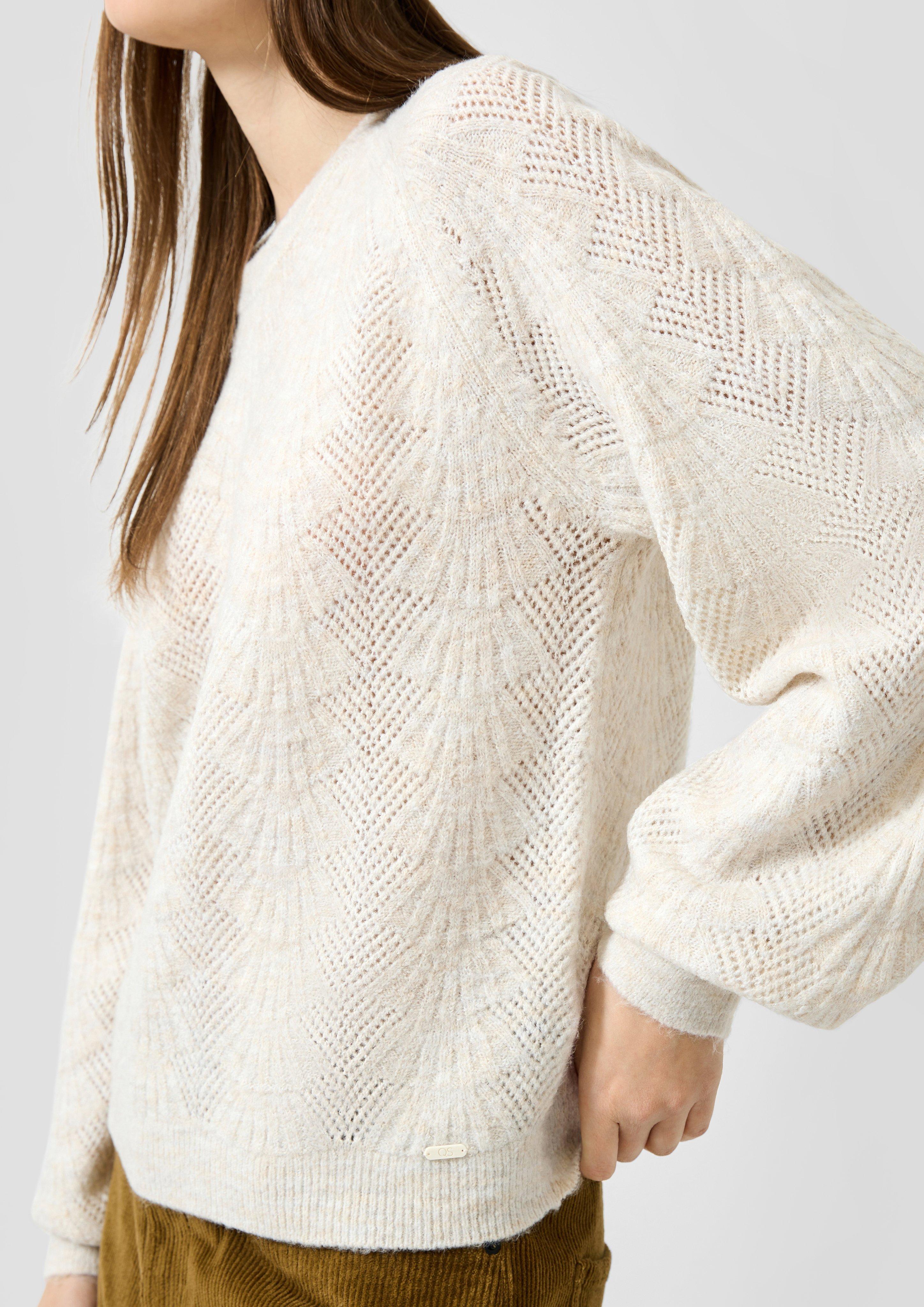 Kobiety Sweter z dzianiny w kolorze kremowy od QS