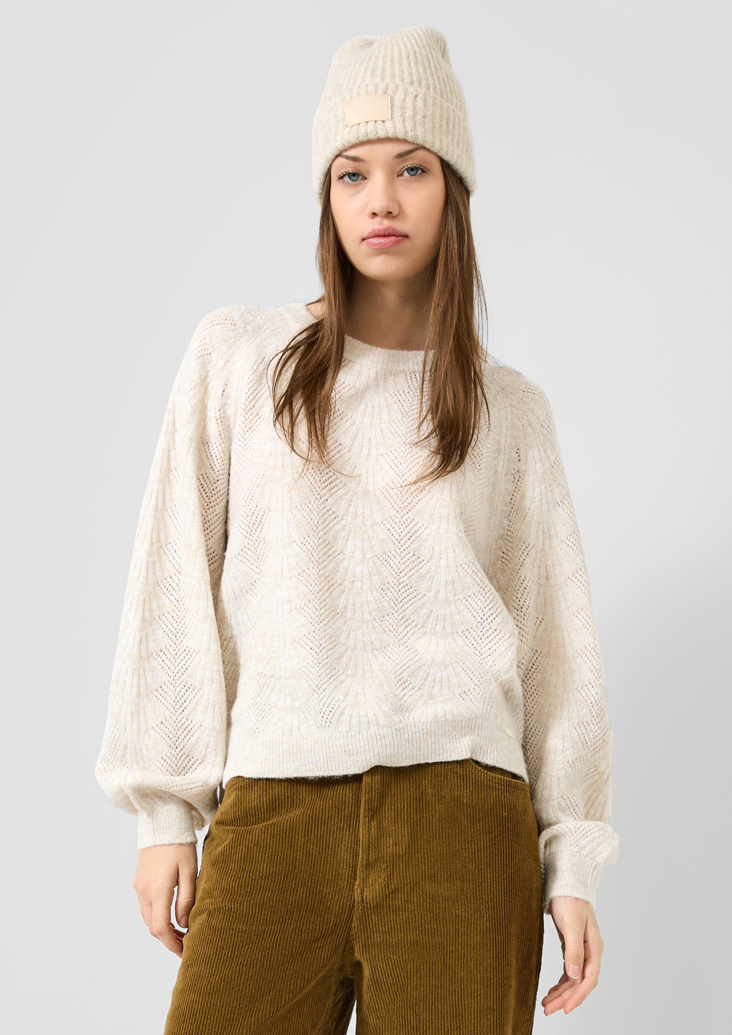 Sweter z dzianiny w kolorze kremowy od QS