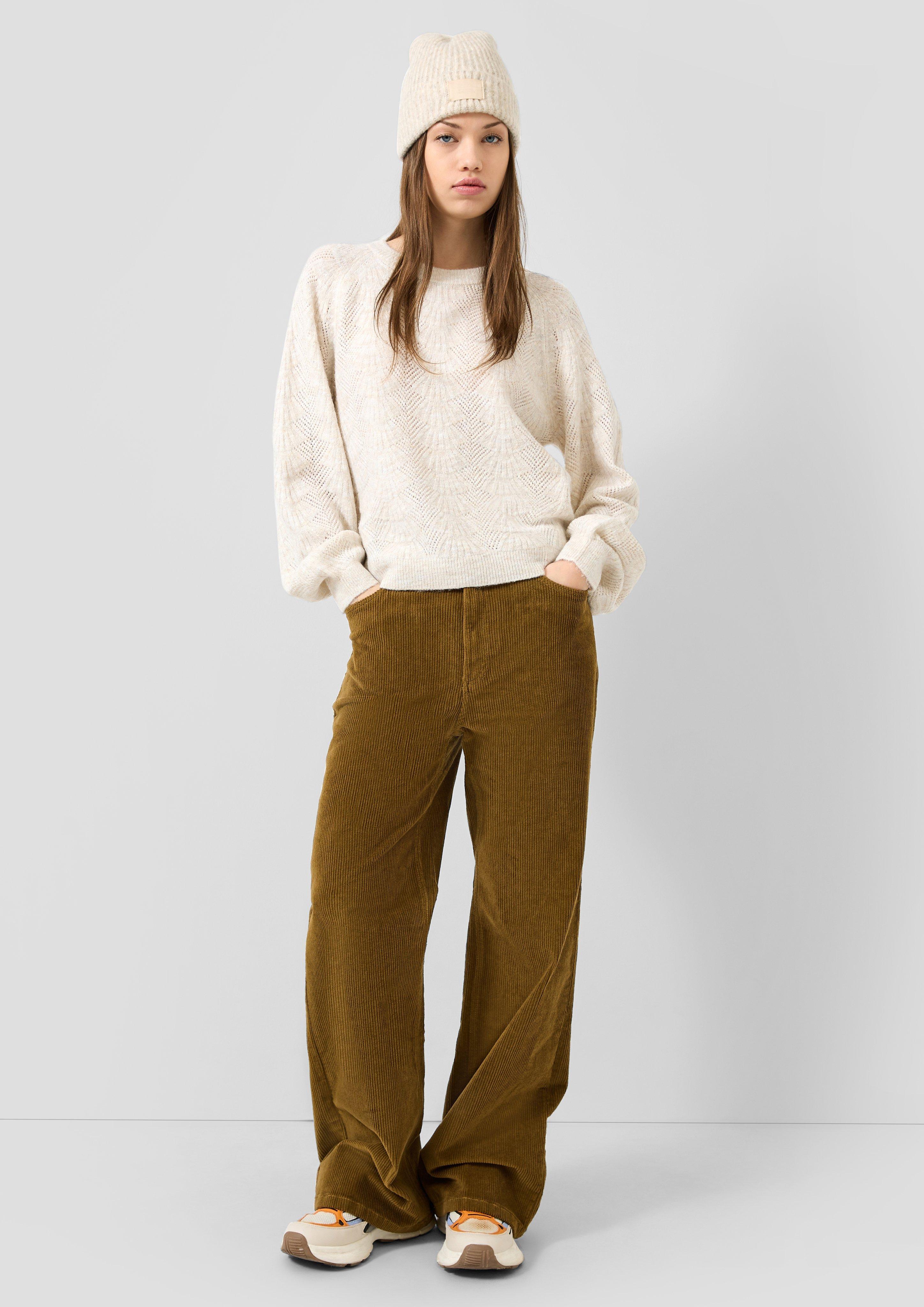 Kobiety Sweter z dzianiny w kolorze kremowy od QS