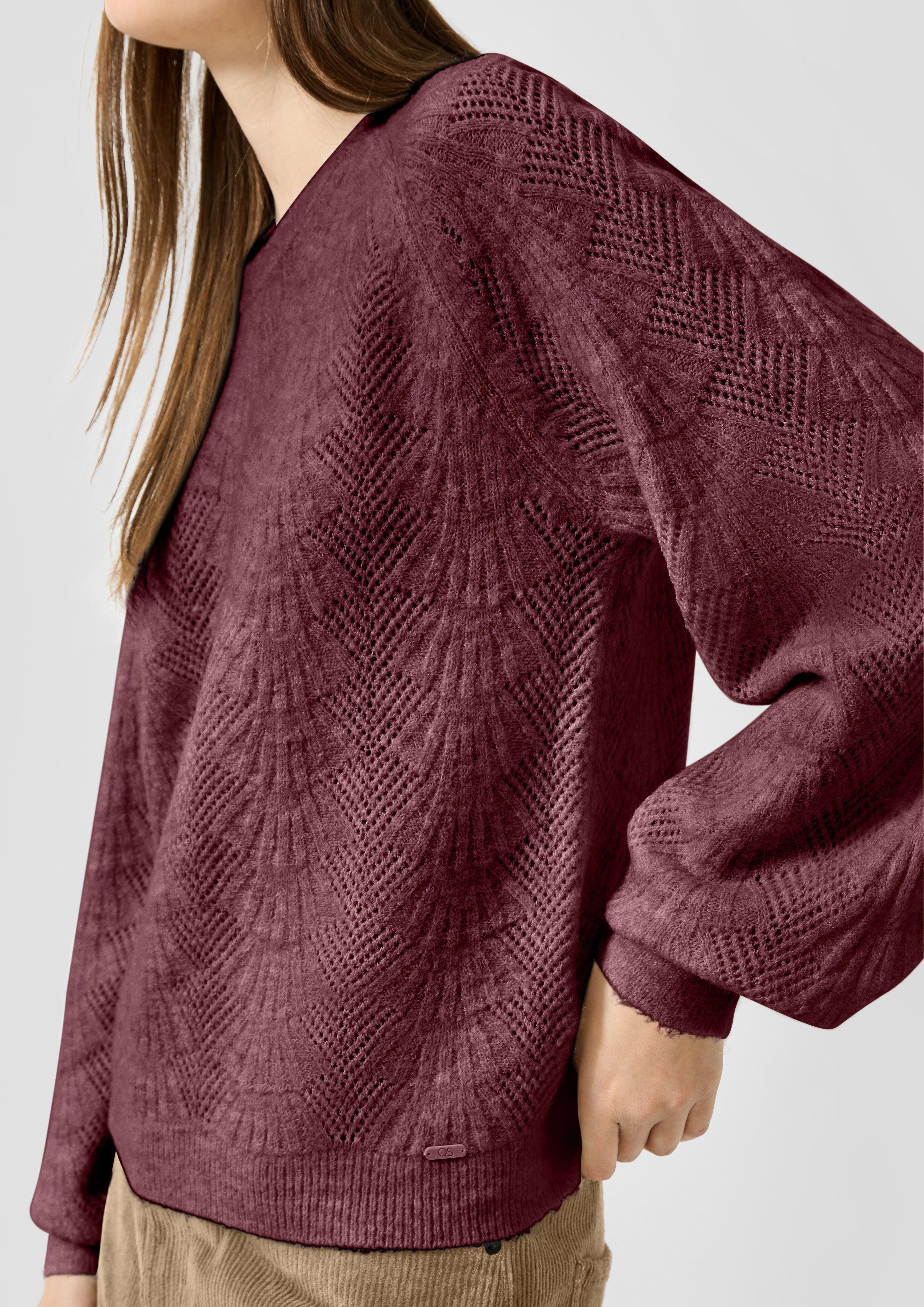 Femmes Pull en tricot en rouge de QS
