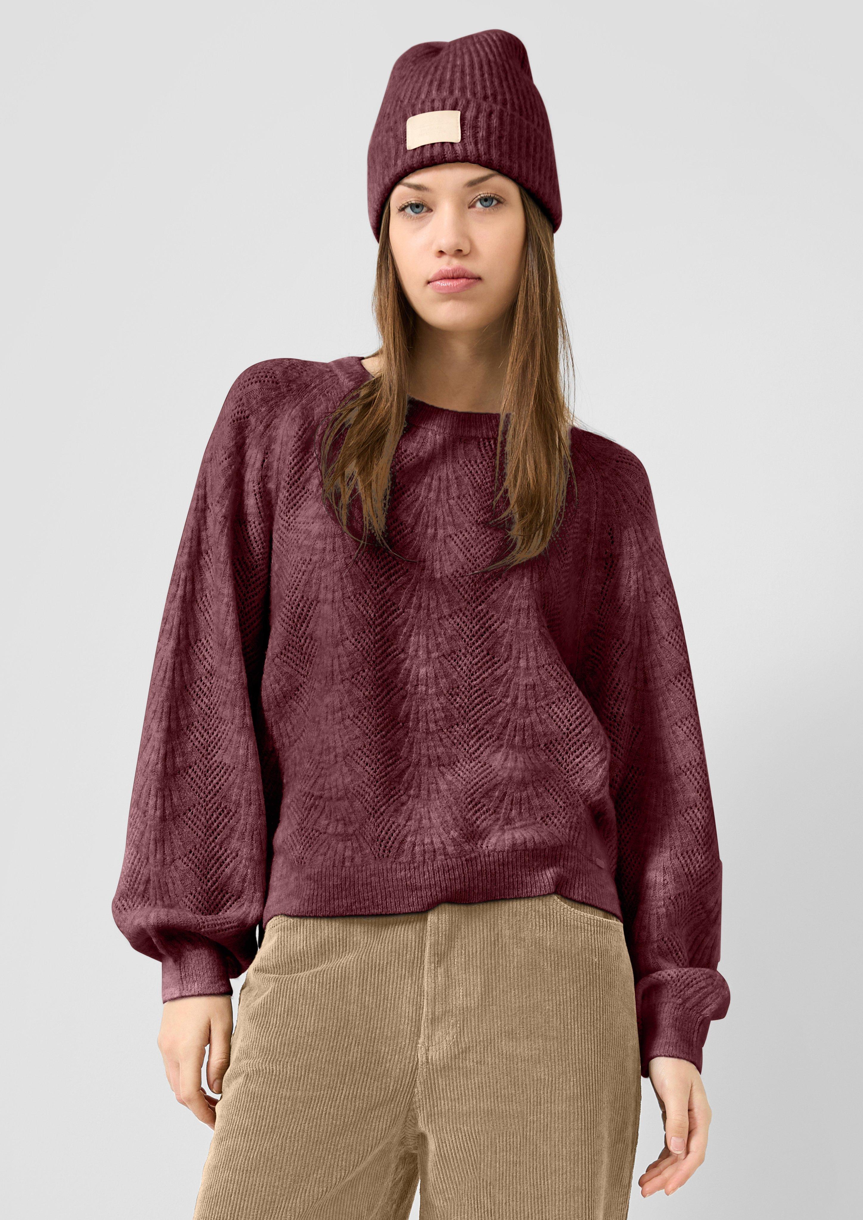 Femmes Pull en tricot en rouge de QS