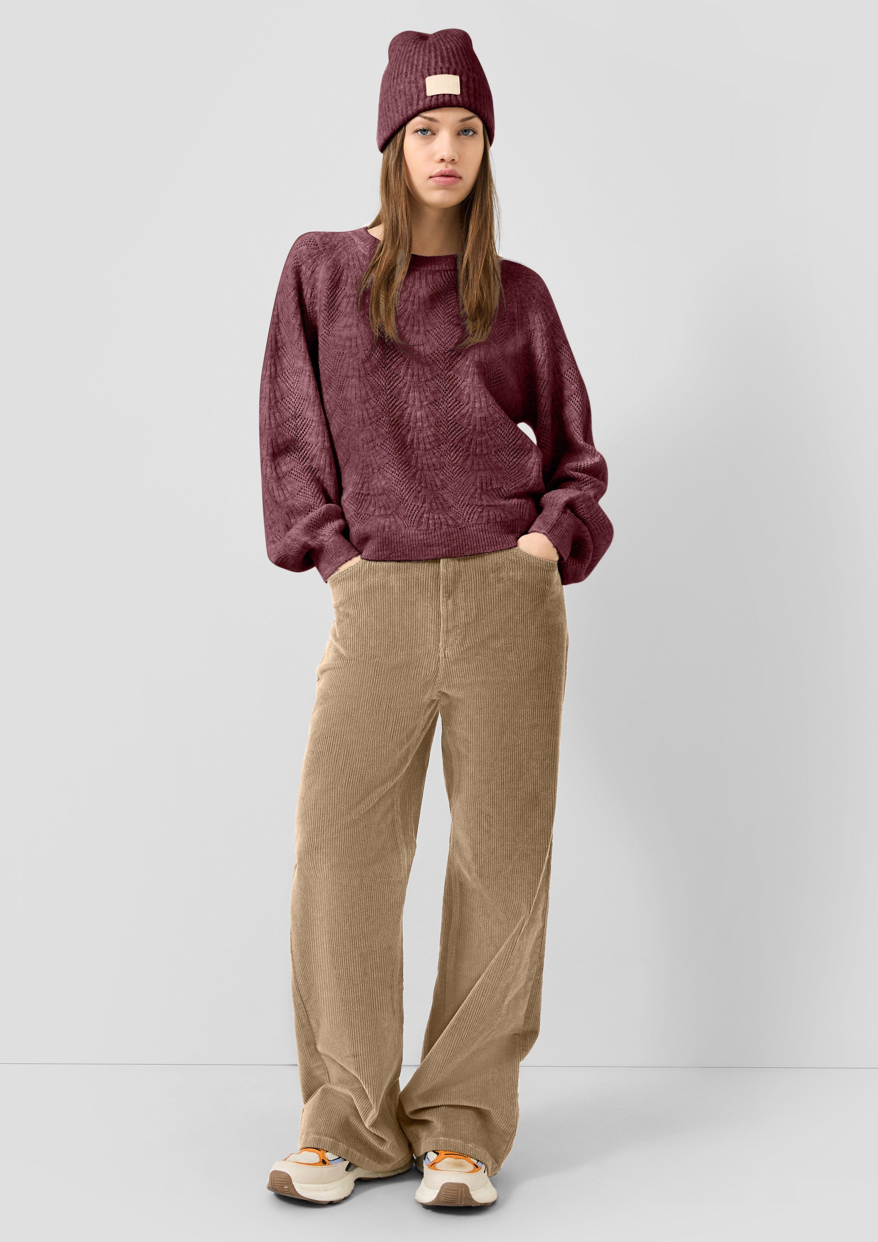 Femmes Pull en tricot en rouge de QS