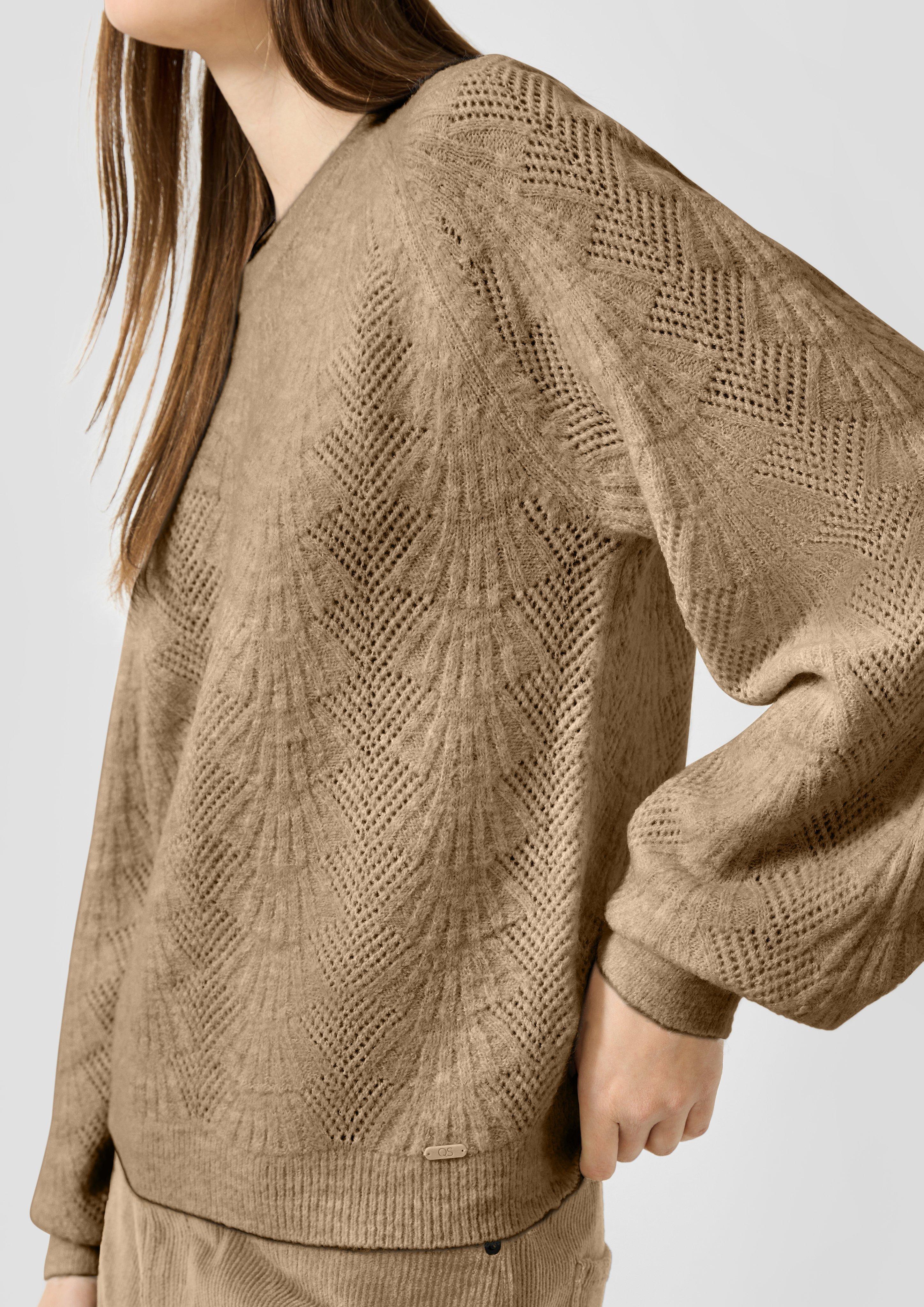 Femmes Pull en tricot en brun de QS