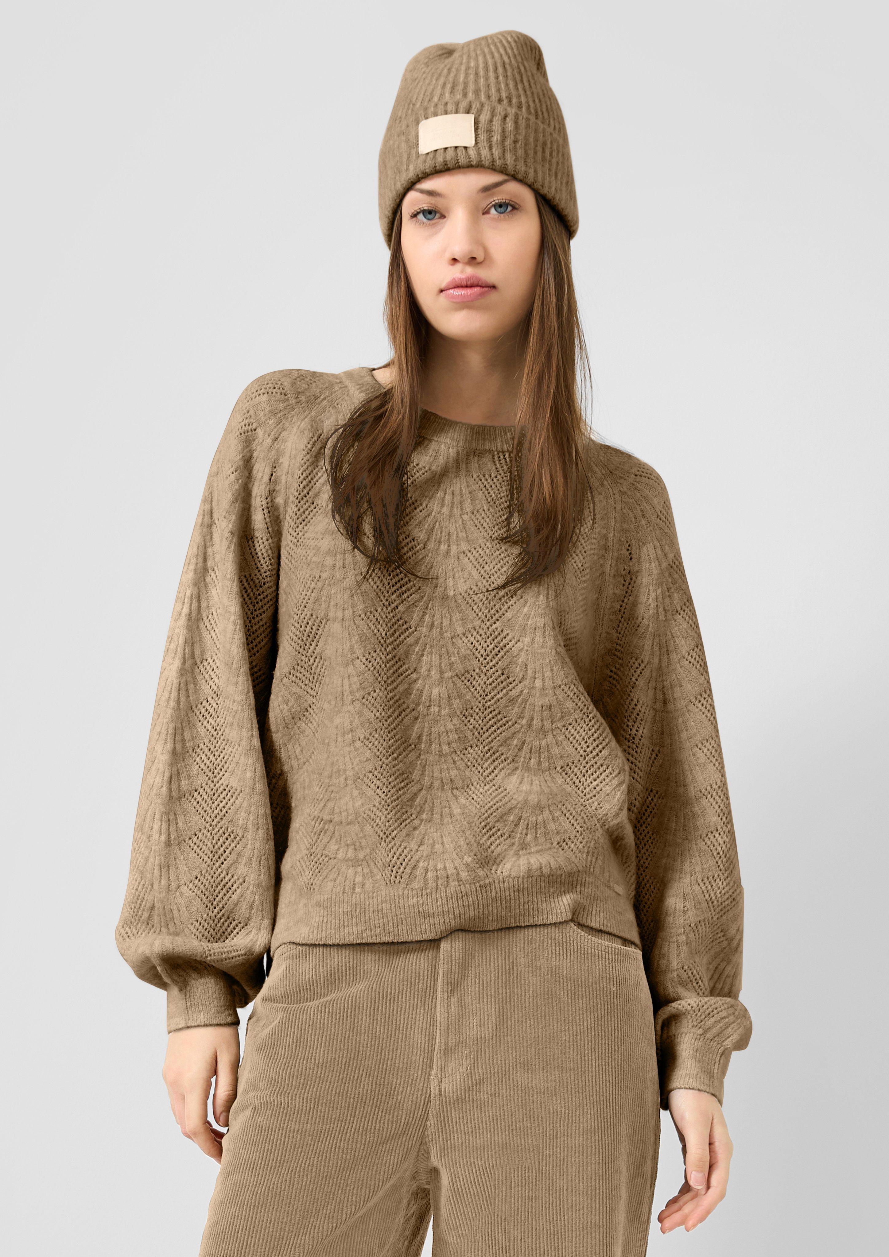 Femmes Pull en tricot en brun de QS
