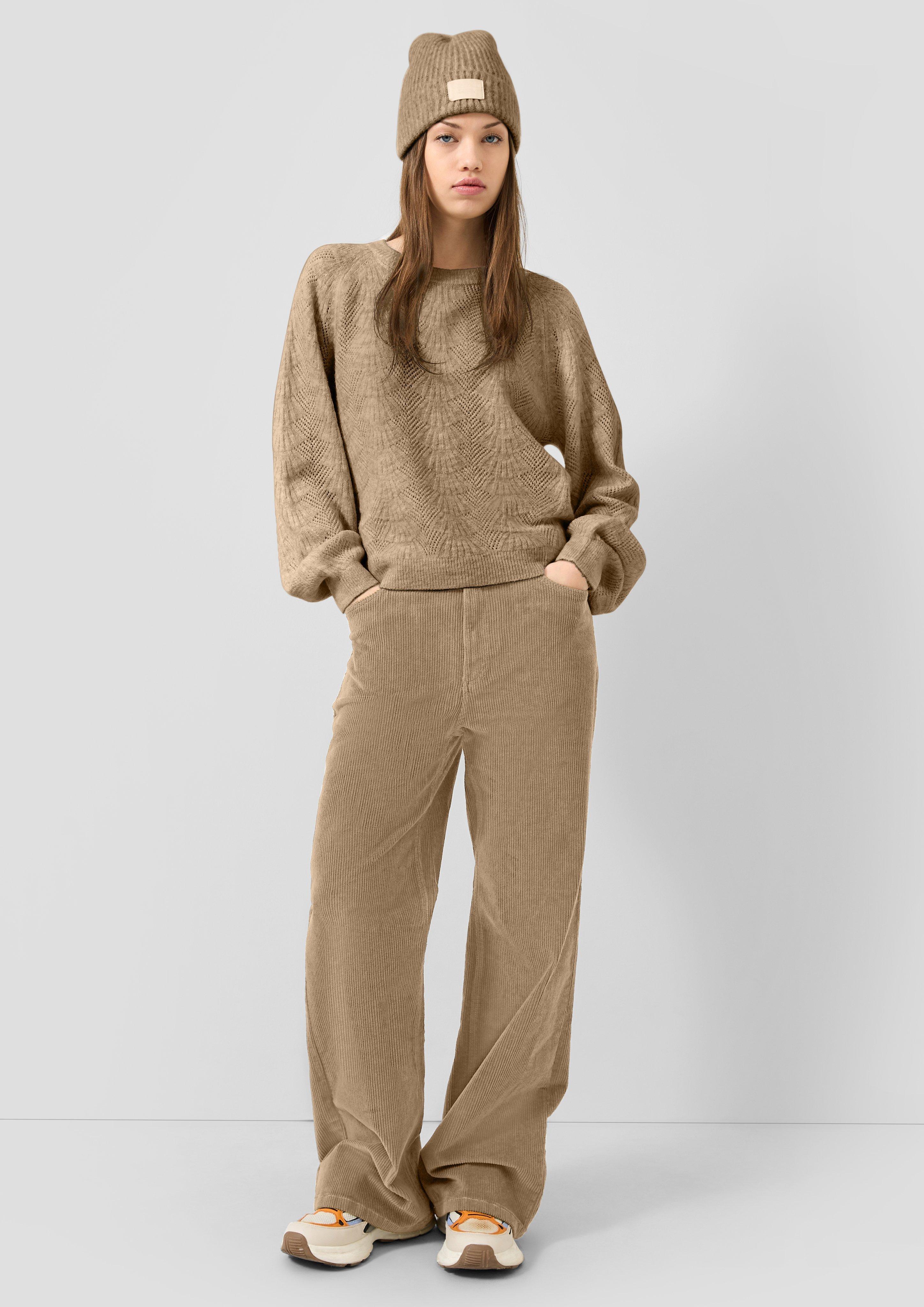 Femmes Pull en tricot en brun de QS