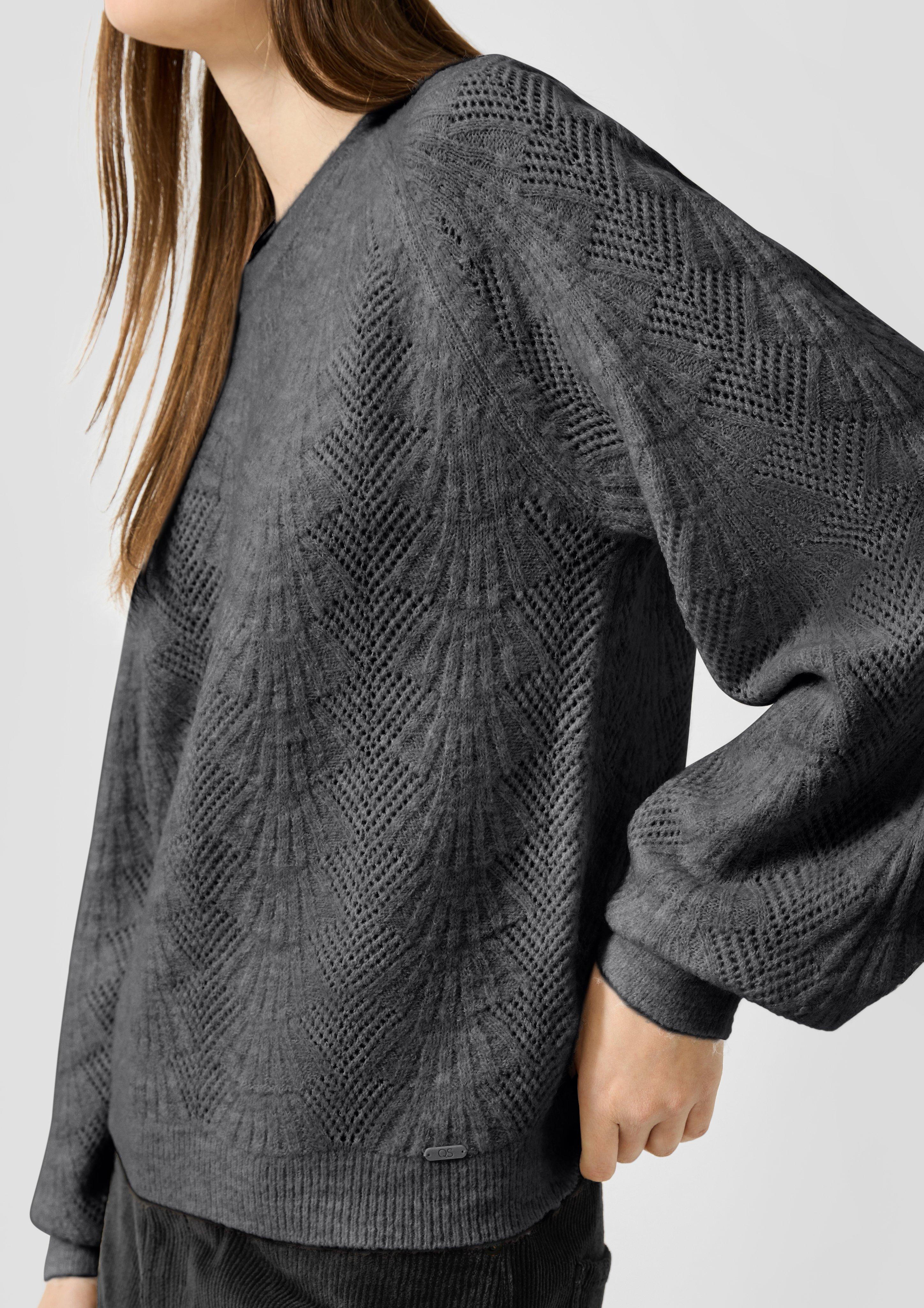 Femmes Pull en tricot en gris de QS