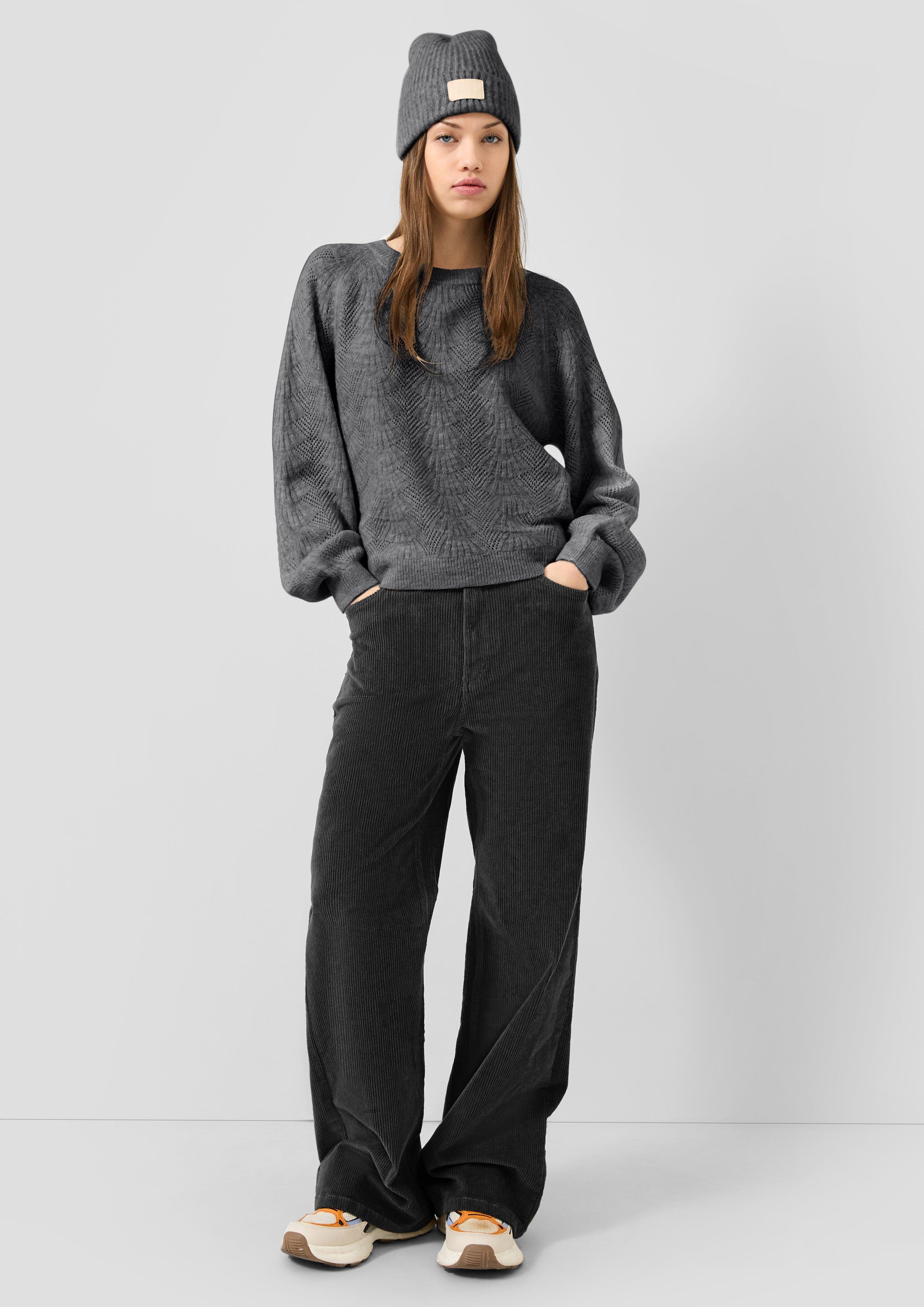 Femmes Pull en tricot en gris de QS