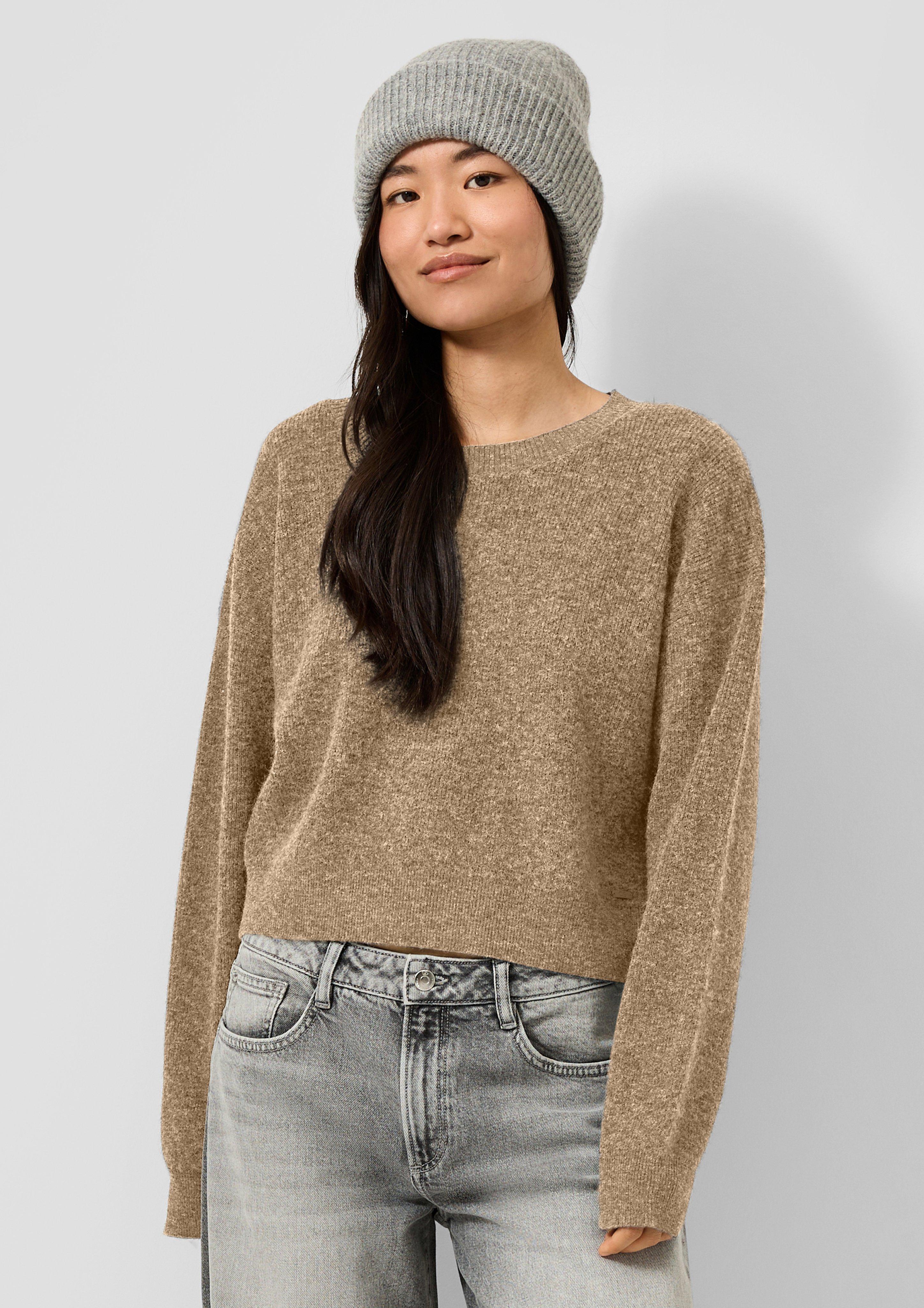 Femmes Pull en tricot en brun de QS