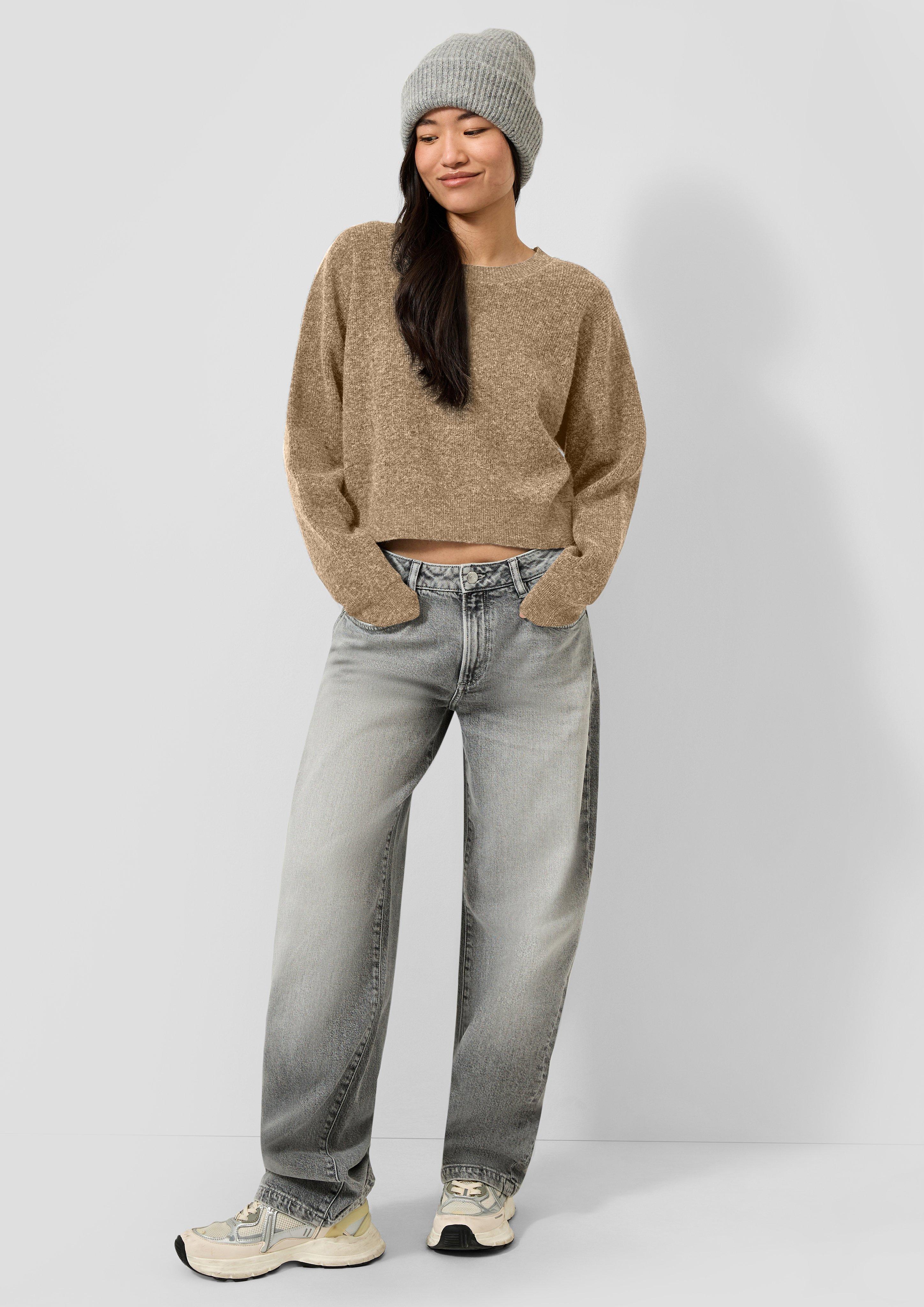Femmes Pull en tricot en brun de QS