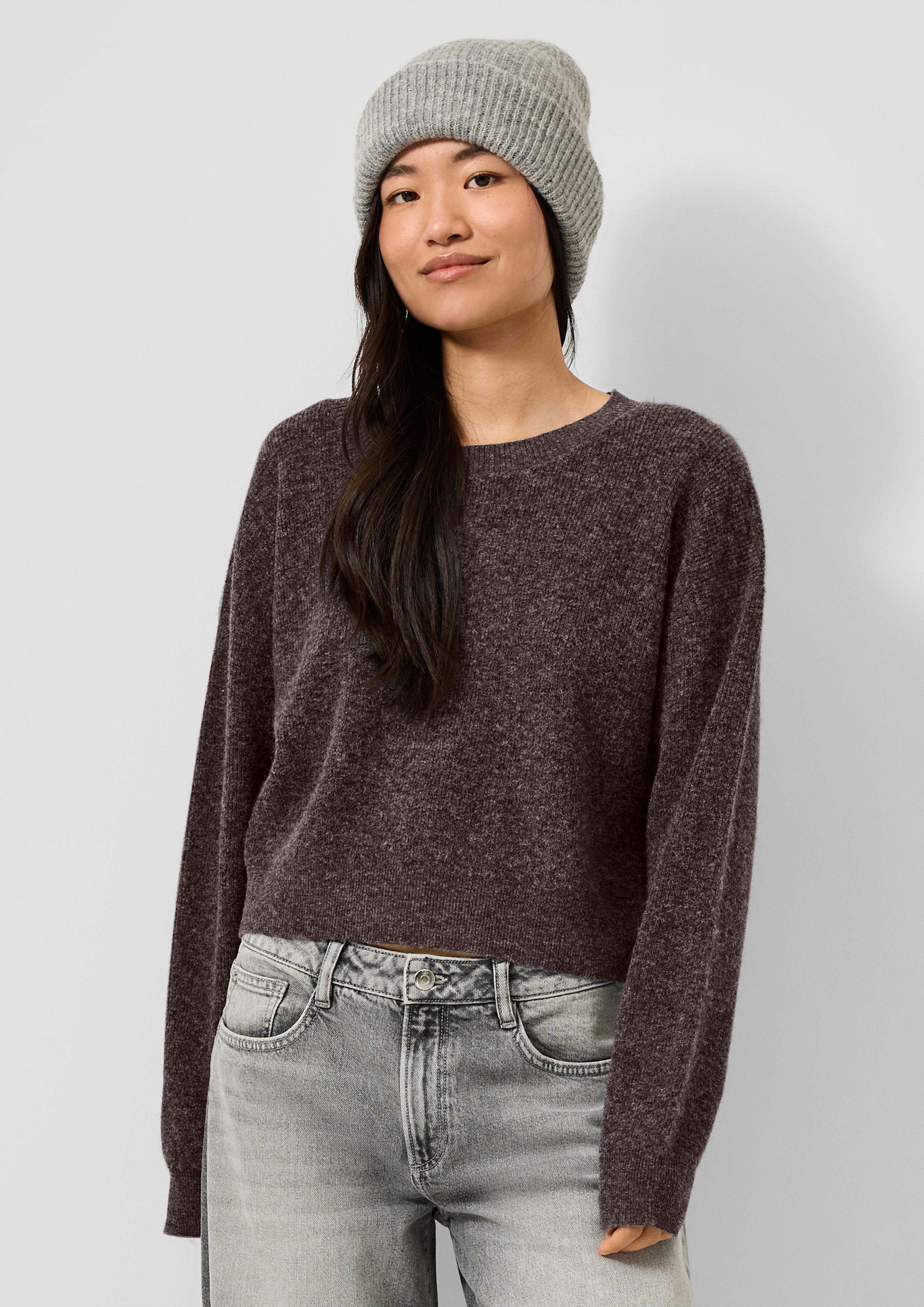 Femmes Pull en tricot en brun de QS