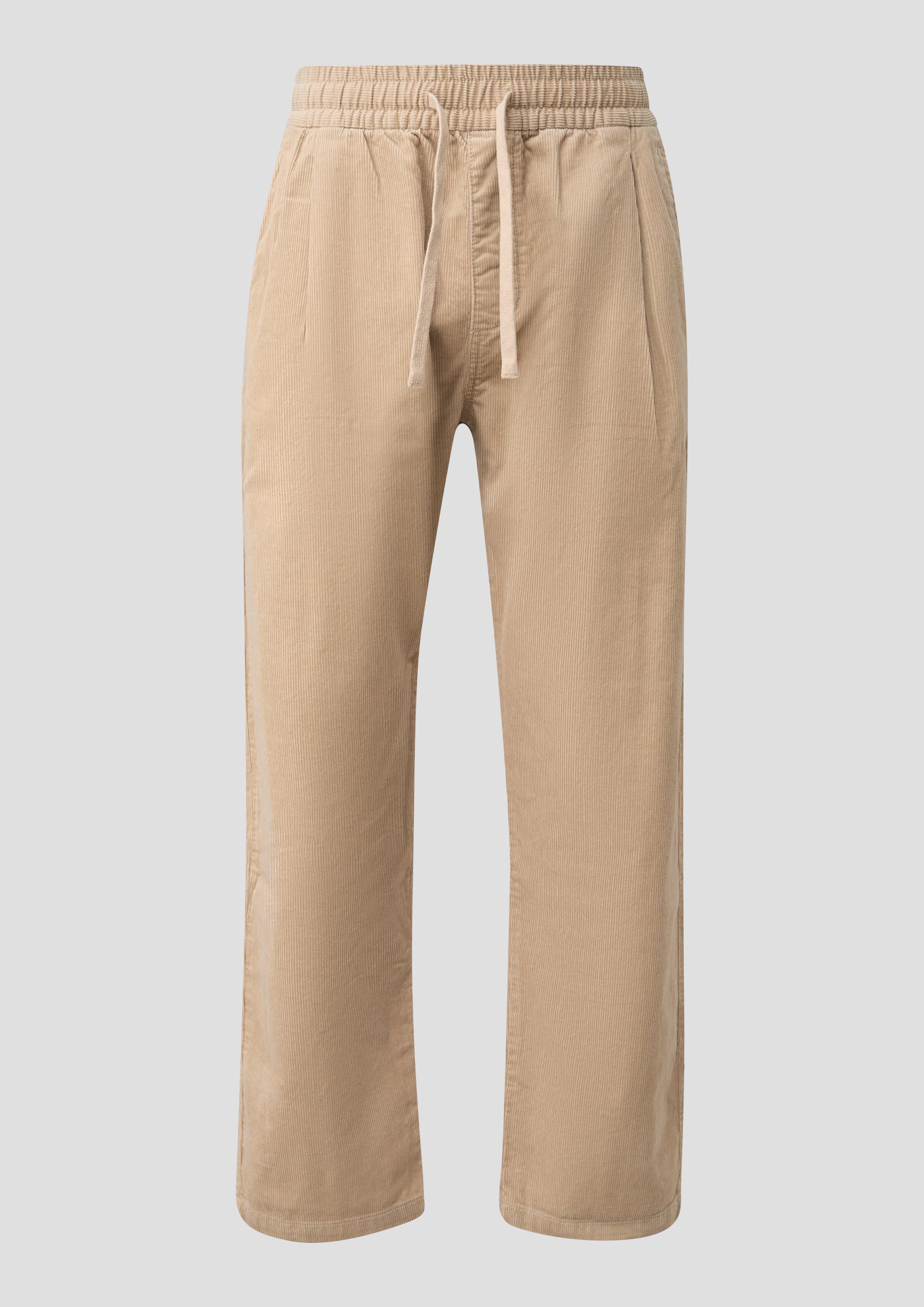 Hommes Pantalon de jogging en velours côtelé en beige de QS